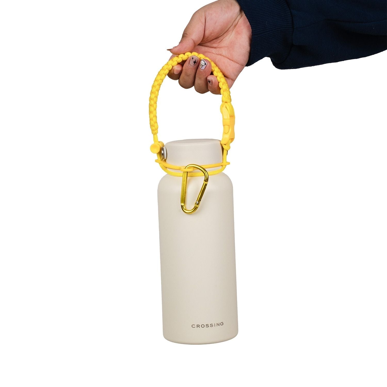 Crossing Paracord Bottle Carrier Strap with Carabiner - Yellow