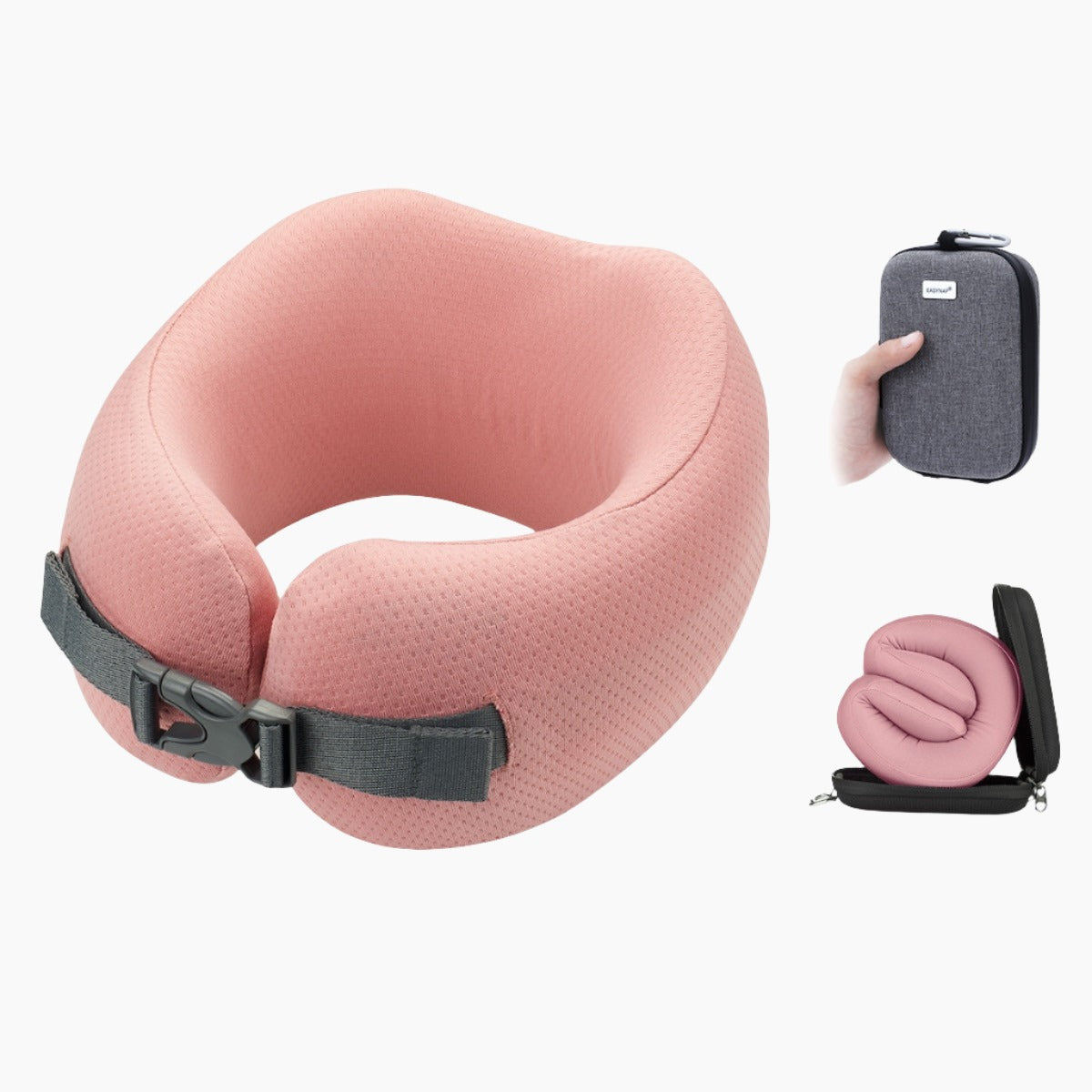 Easynap Foldable Pocket Travel Neck Pillow With Pouch Small - Candlelight Peach (Pink)