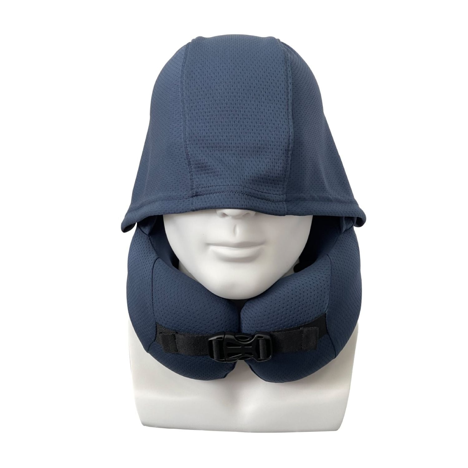 Easynap Travel Hooded Neck Pillow With Pouch - Midnight Navy (Dark Blue)