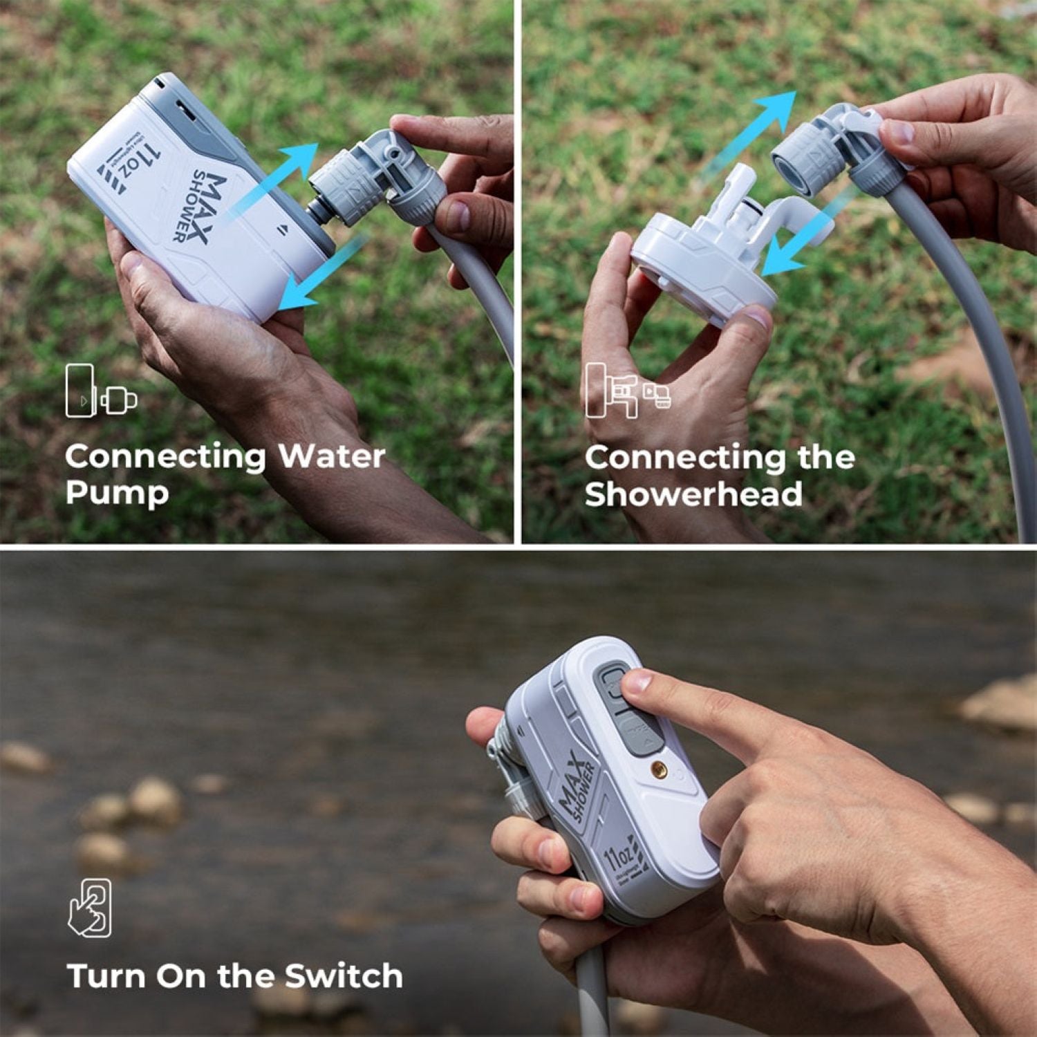 Flextail Max Shower With Box - White