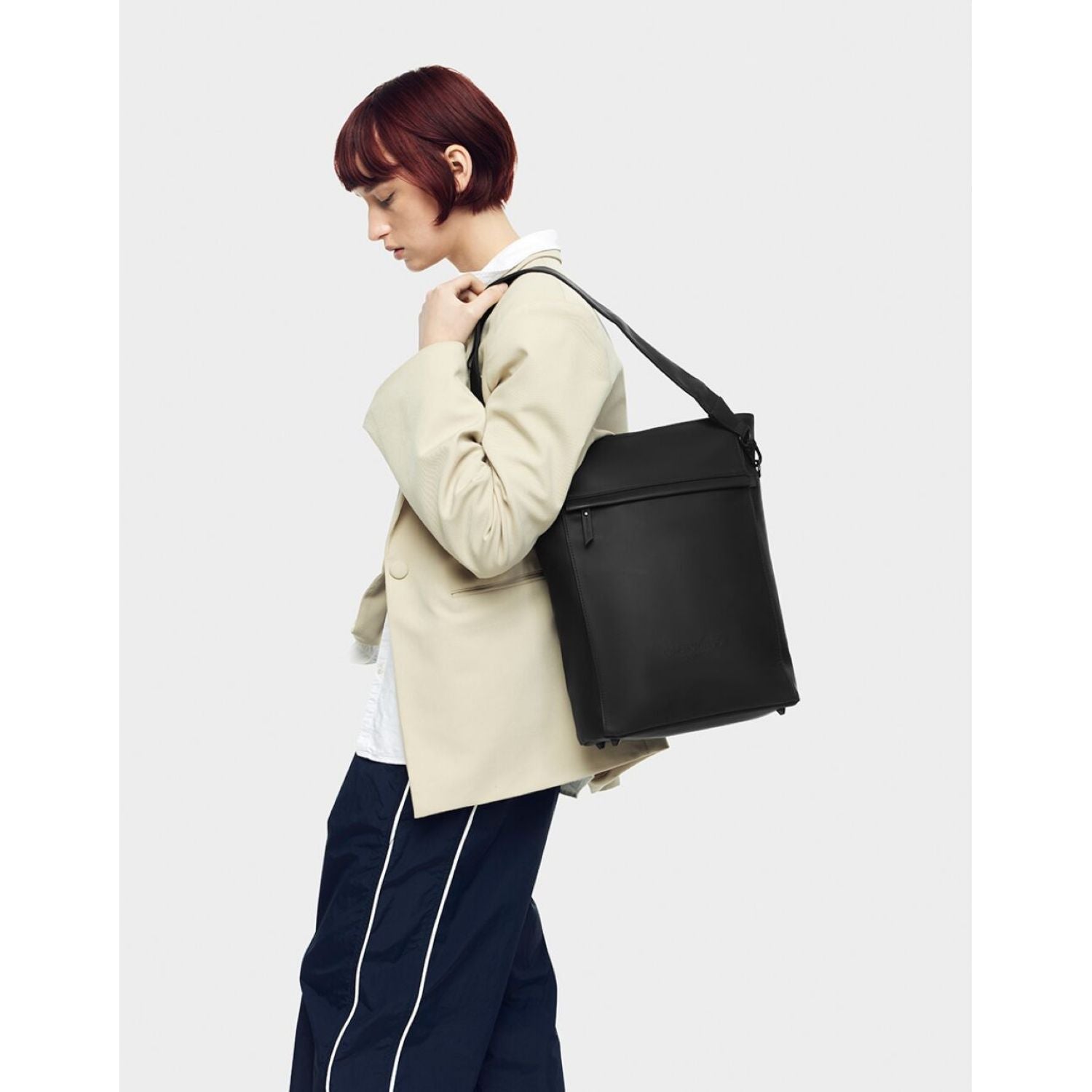 Gaston Luga Tate 2 Way Backpack/Shoulder Bag - Black