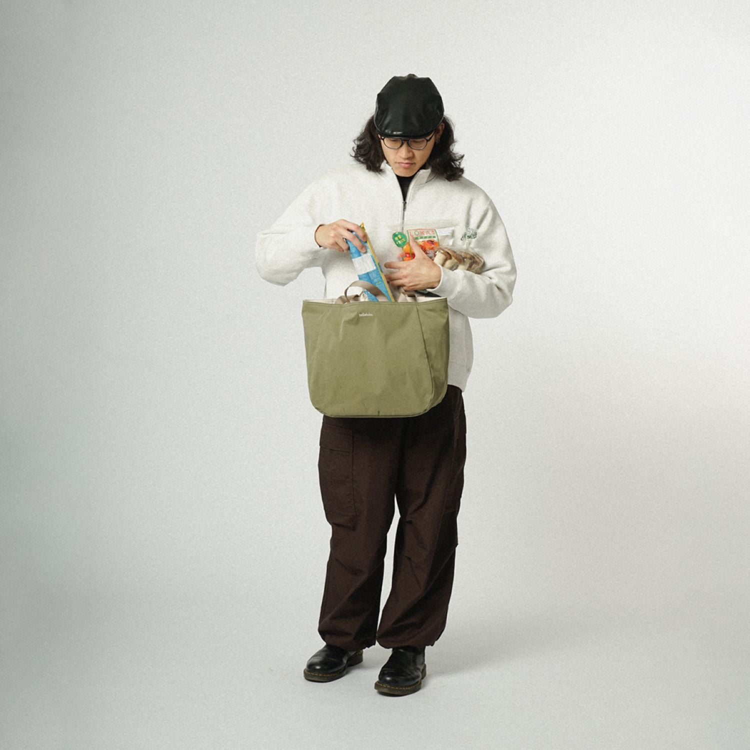 Hellolulu Jake Double Sided 2 Way Tote Recycled (Bright Olive/Linen)