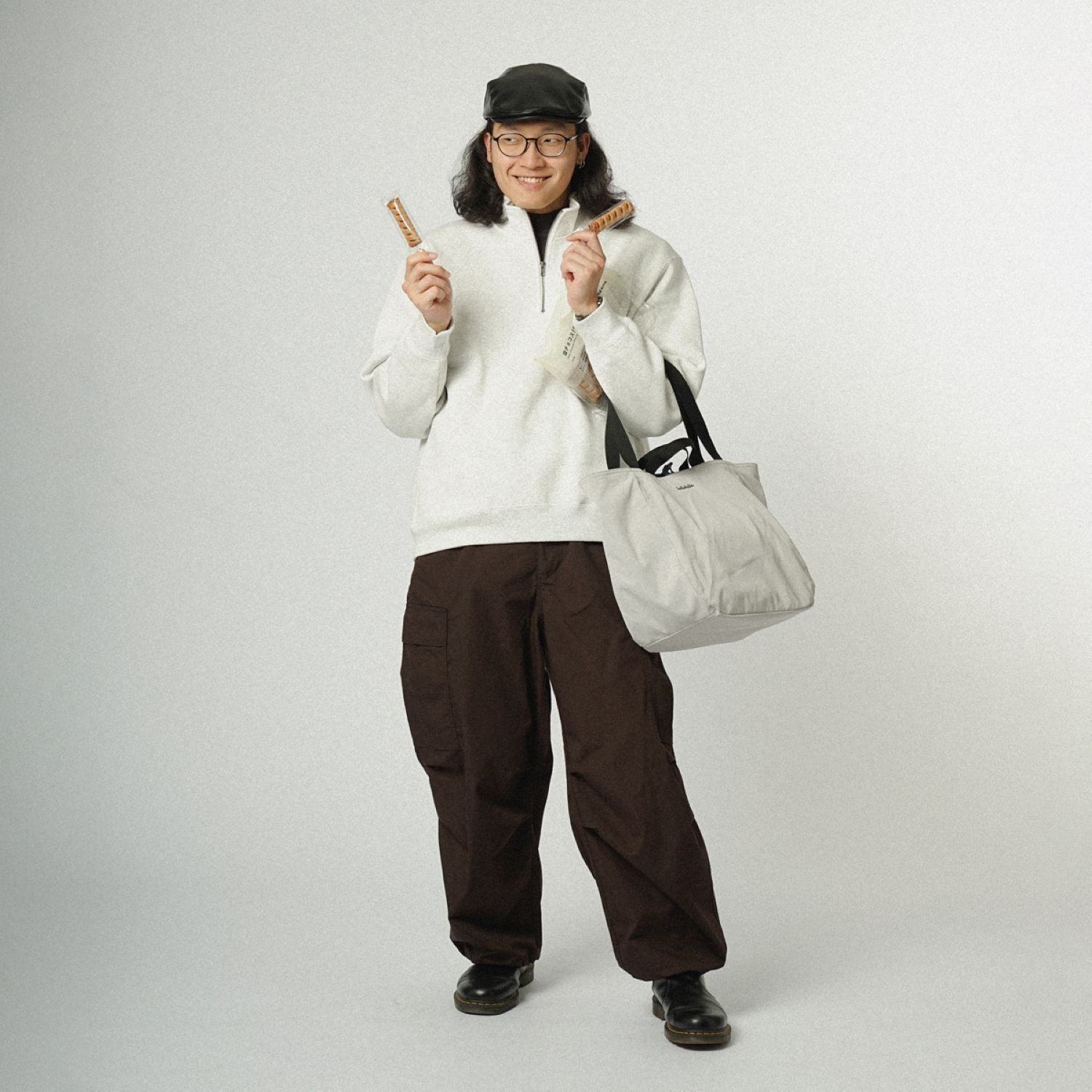 Hellolulu Jake Double Sided 2 Way Tote Recycled (Cloudy Gray/Classic Blue)