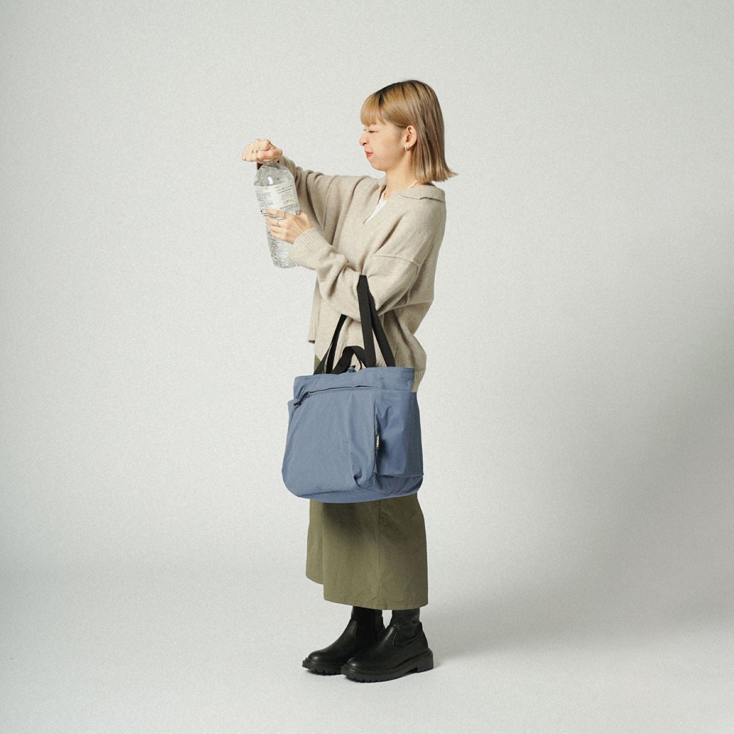 Hellolulu Jake Double Sided 2 Way Tote Recycled (Cloudy Gray/Classic Blue)