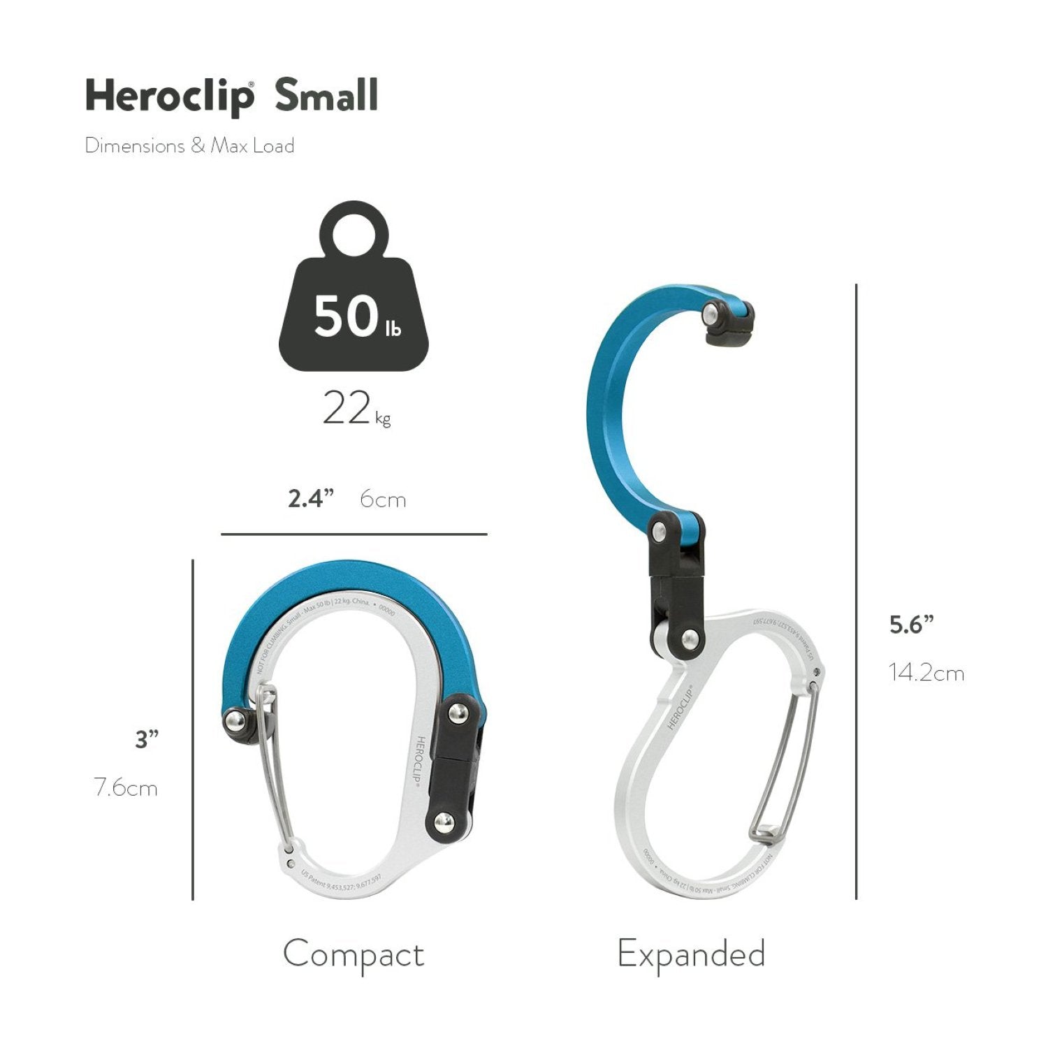 Heroclip Carabiner Small - Blue Steel