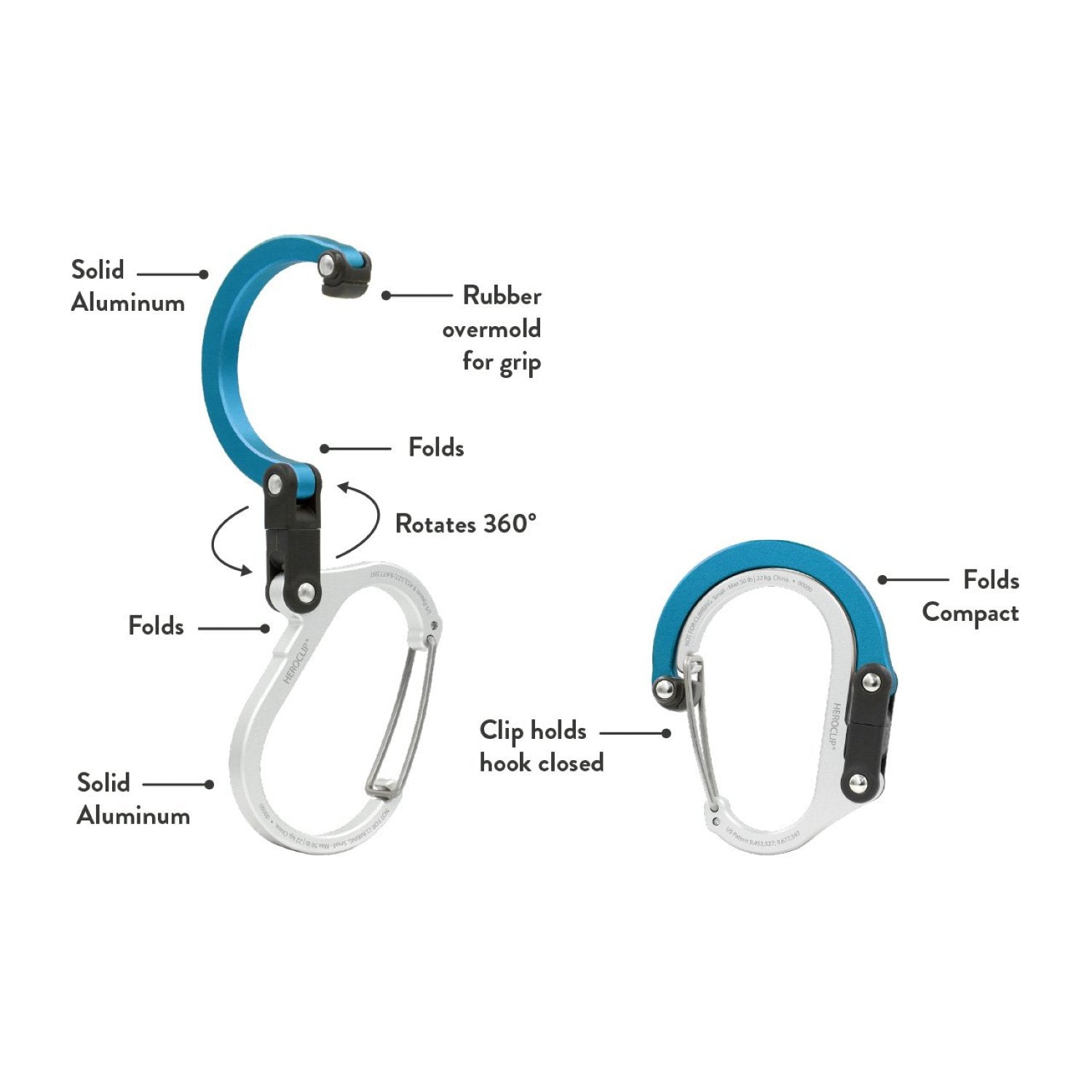 Heroclip Carabiner Small - Blue Steel