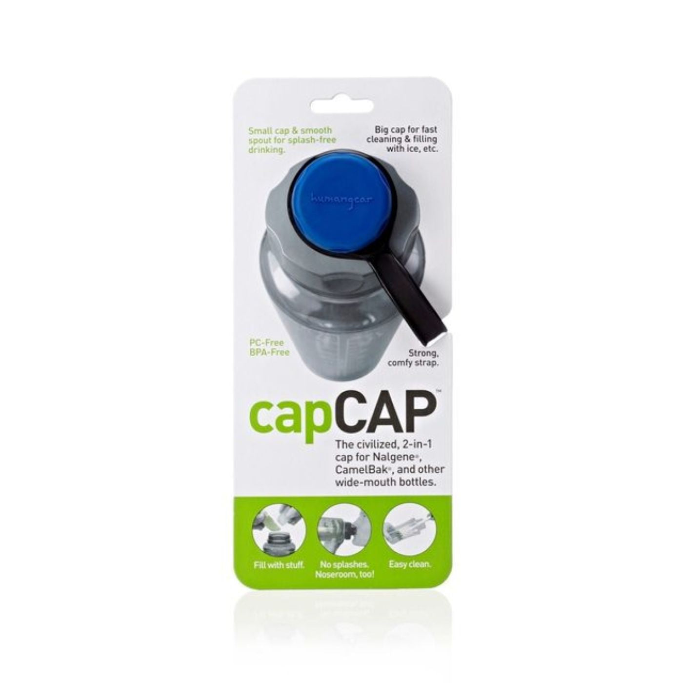 Humangear Capcap Universal Water Bottle Cap (63mm) (Blue/Gray)