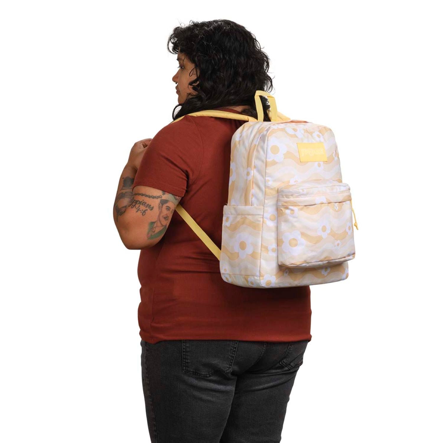 Jansport Superbreak Plus Backpack - Flower Power Yellow