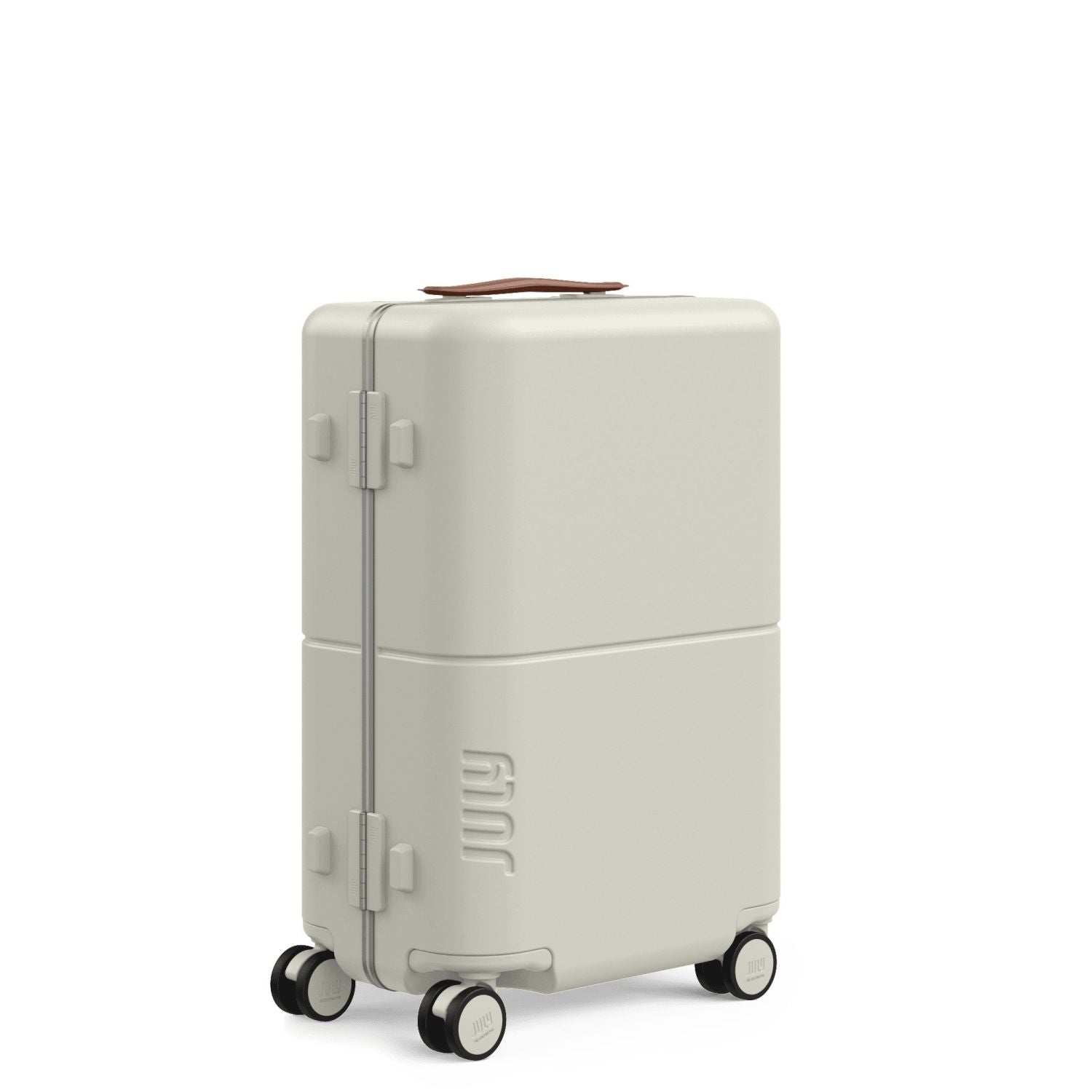 July Carry On Trunk Polycarbonate 21" Luggage With Fast Charge Usb-C Cable - Cream