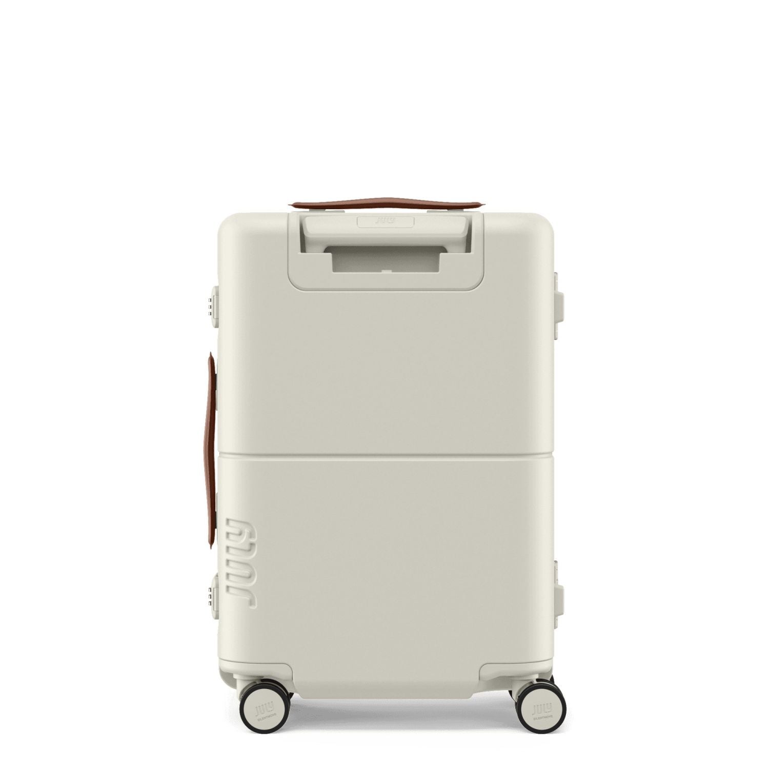 July Carry On Trunk Polycarbonate 21" Luggage With Fast Charge Usb-C Cable - Cream