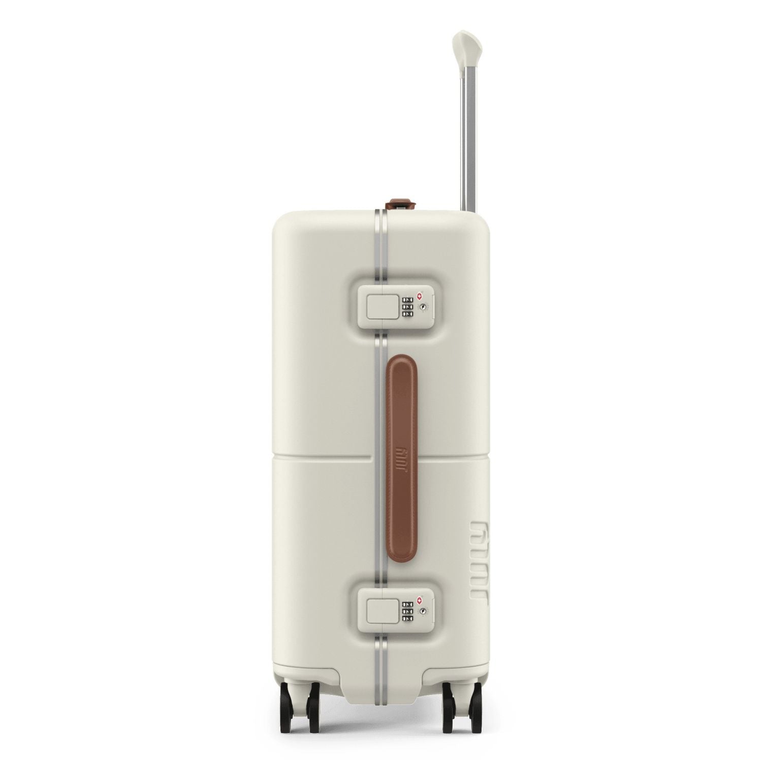 July Carry On Trunk Polycarbonate 21" Luggage With Fast Charge Usb-C Cable - Cream