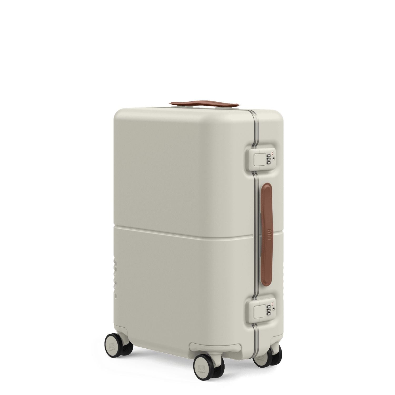 July Carry On Trunk Polycarbonate 21" Luggage With Fast Charge Usb-C Cable - Cream