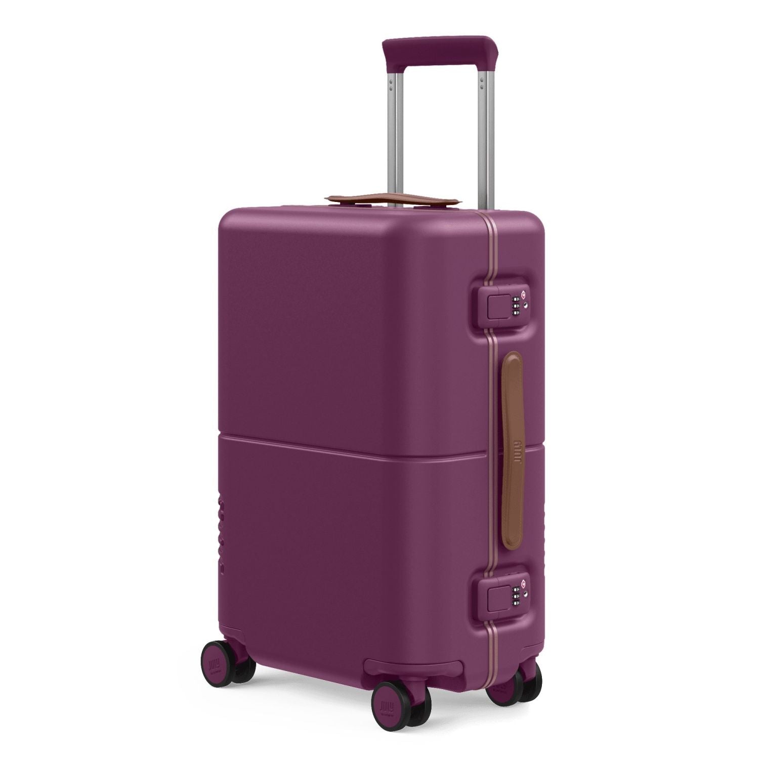 July Carry On Trunk Polycarbonate 21" Luggage With Fast Charge Usb-C Cable - Plum