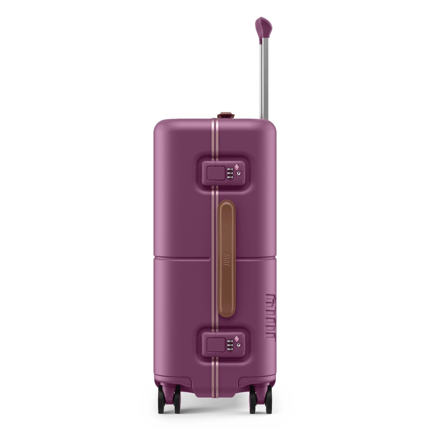July Carry On Trunk Polycarbonate 21" Luggage With Fast Charge Usb-C Cable - Plum