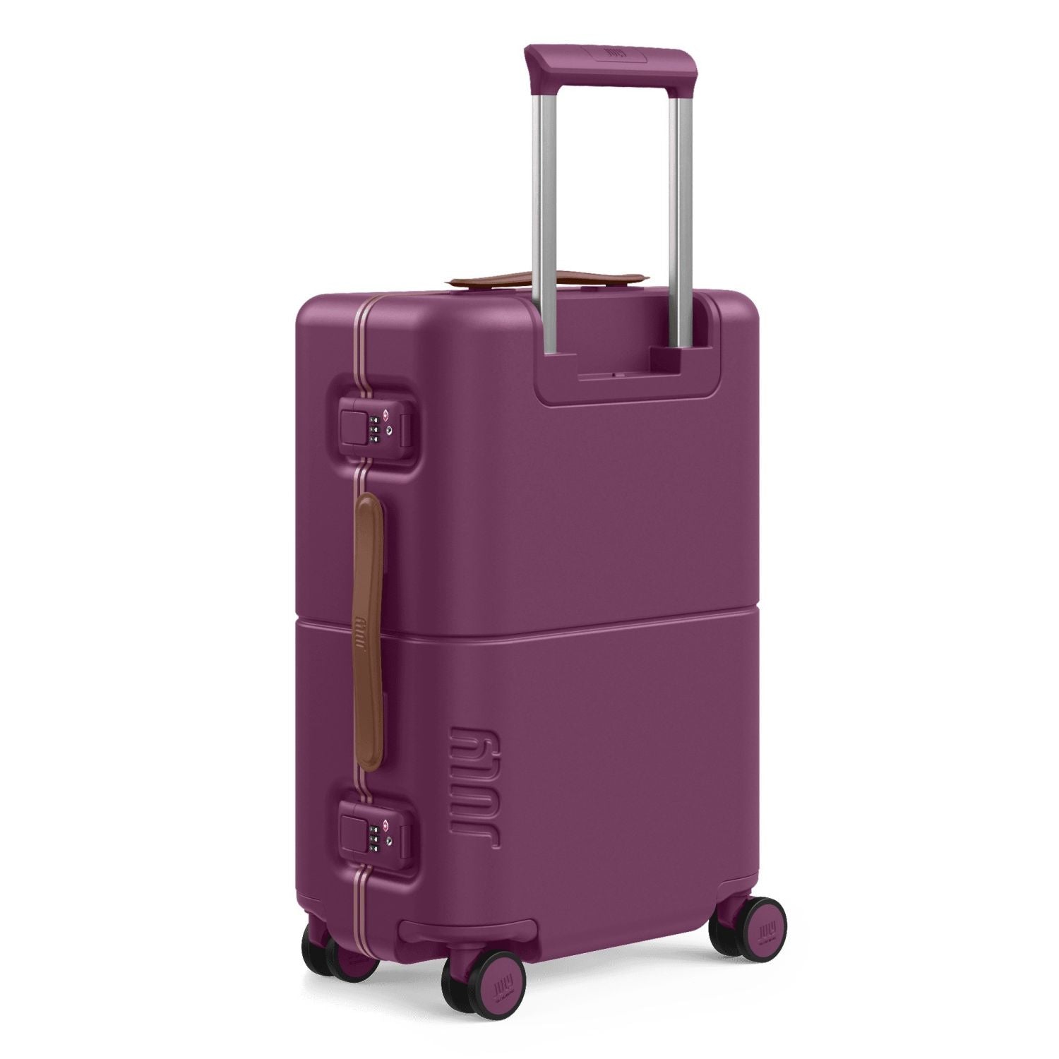July Carry On Trunk Polycarbonate 21" Luggage With Fast Charge Usb-C Cable - Plum