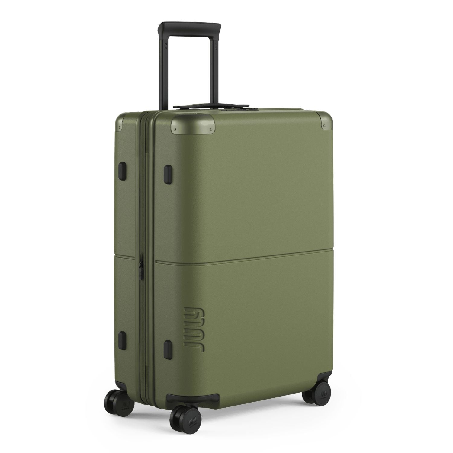 July Checked Expandable Polycarbonate 26" Luggage - Olive