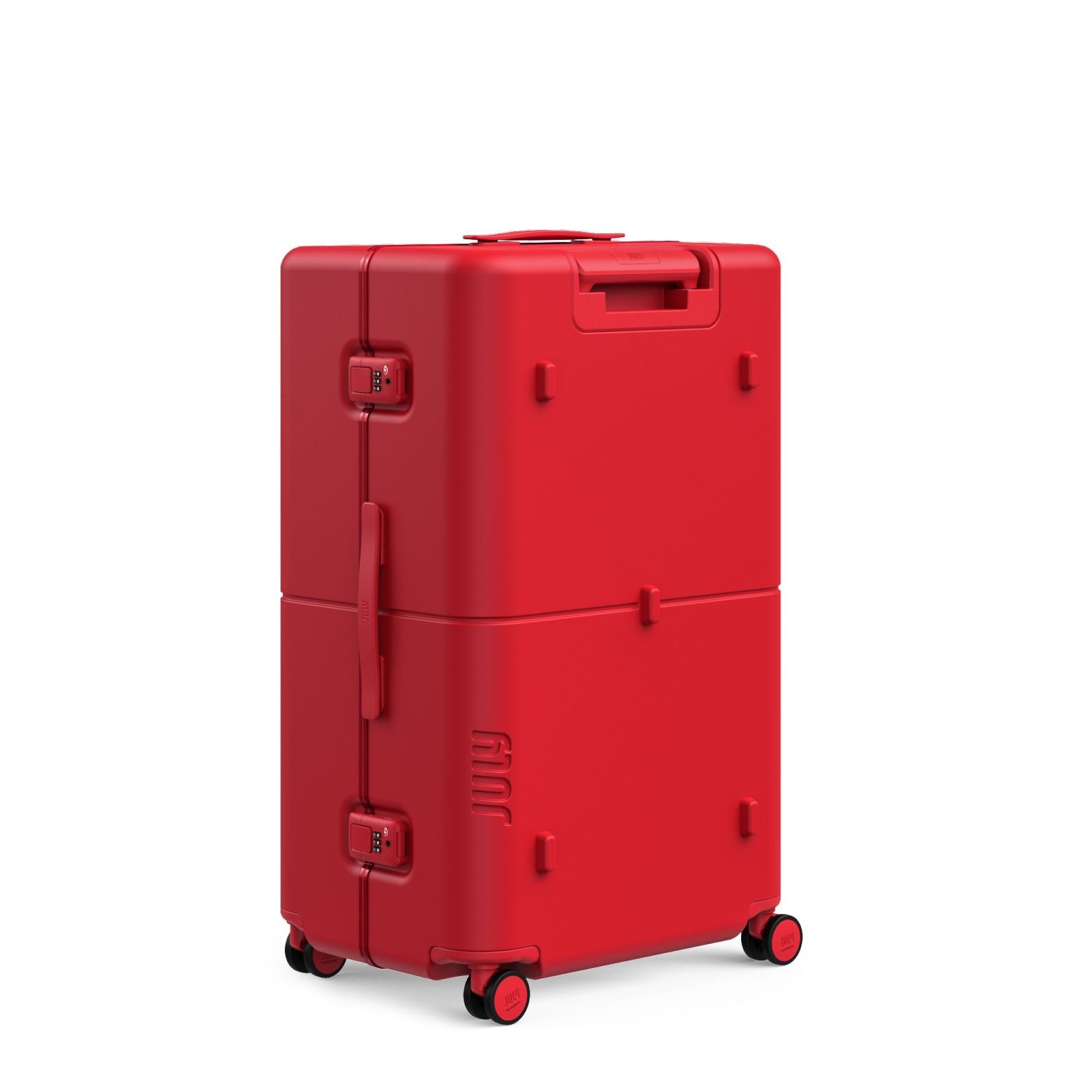 July Checked Plus Trunk Polycarbonate Frame 30" Luggage - Matte Cherry Red