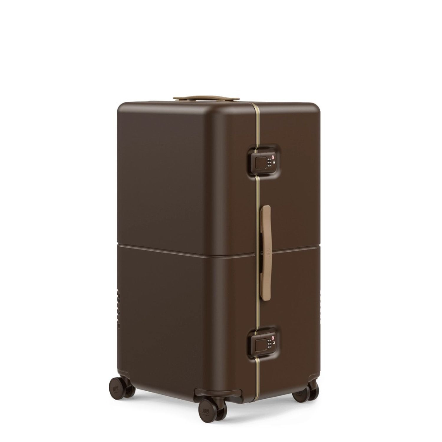 July Checked Trunk Polycarbonate Frame 28" Luggage - Matte Brown