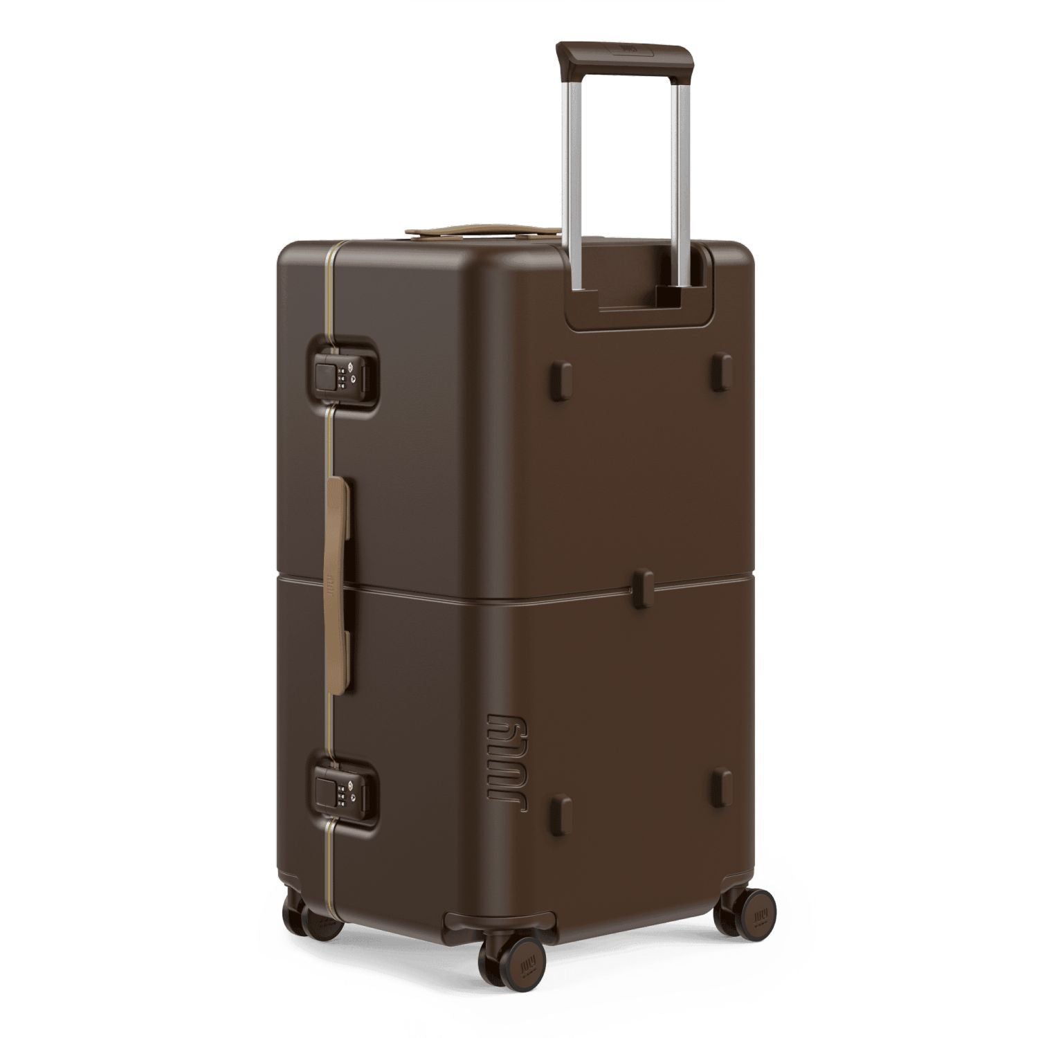 July Checked Trunk Polycarbonate Frame 28" Luggage - Brown