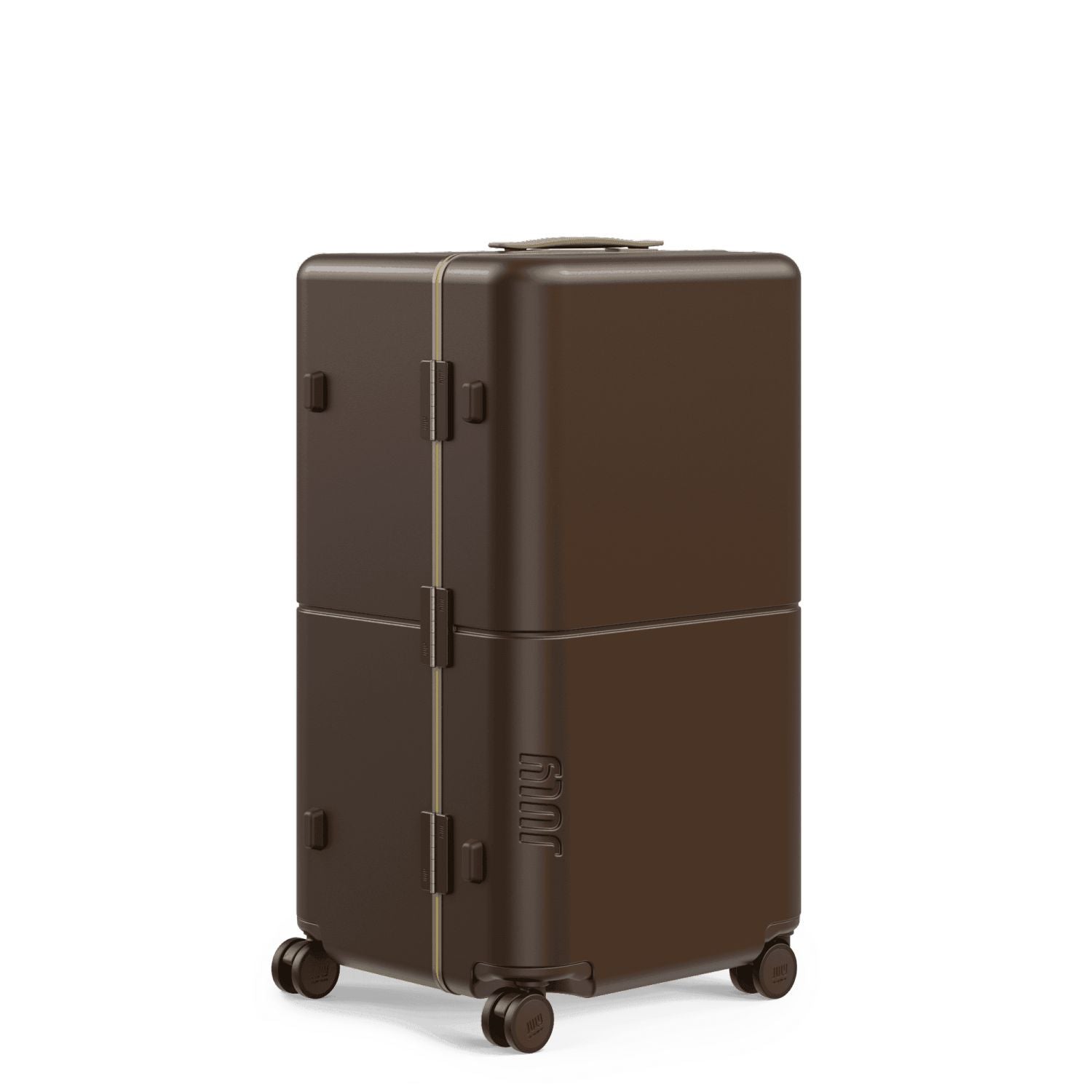 July Checked Trunk Polycarbonate Frame 28" Luggage - Brown