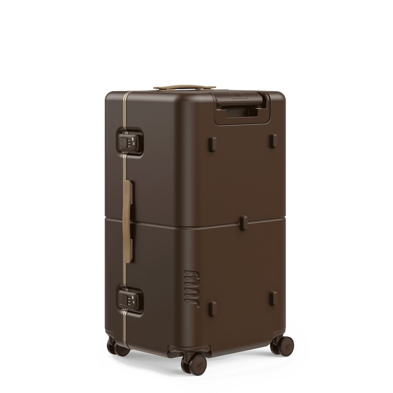 July Checked Trunk Polycarbonate Frame 28" Luggage - Brown