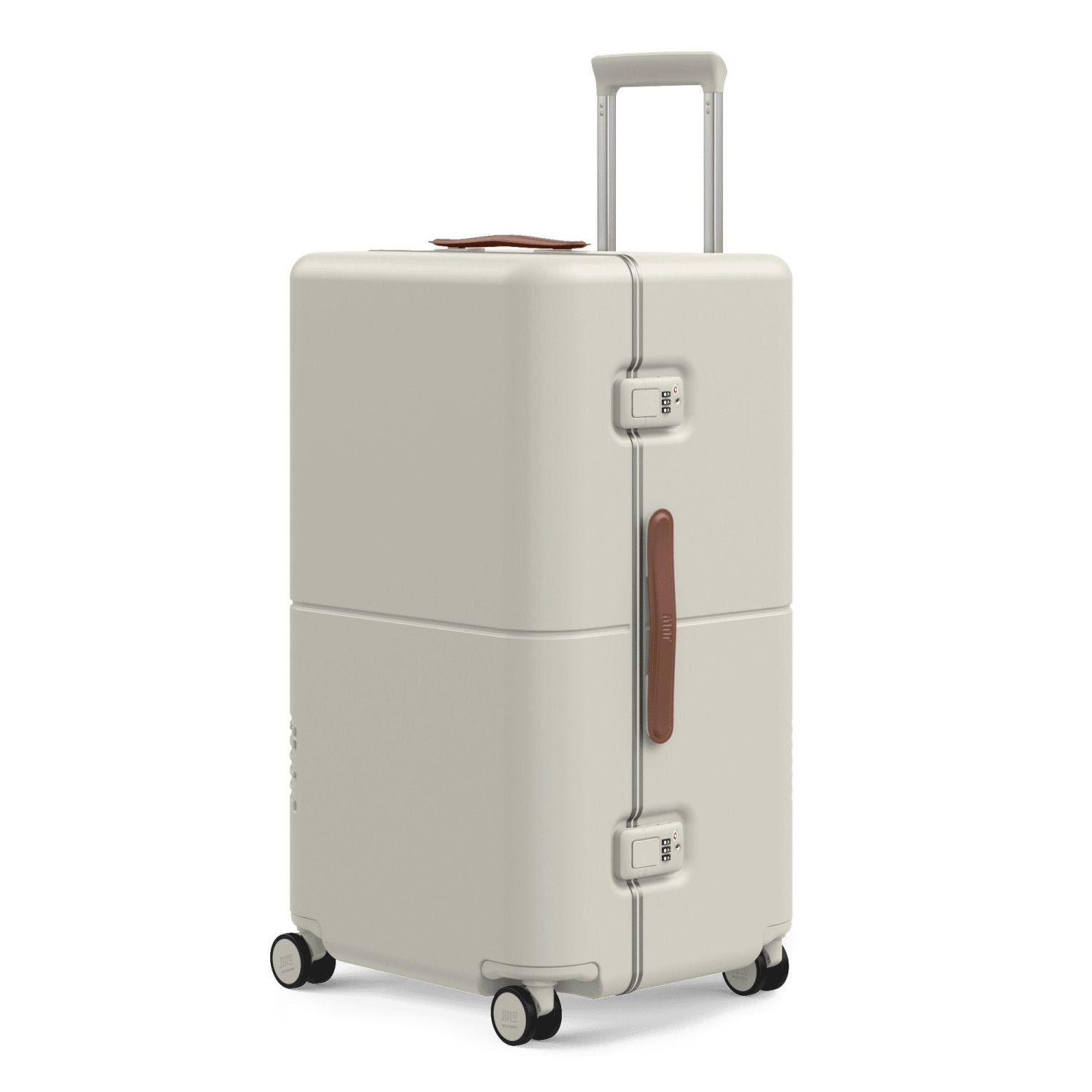 July Checked Trunk Polycarbonate Frame 28" Luggage - Matte Cream