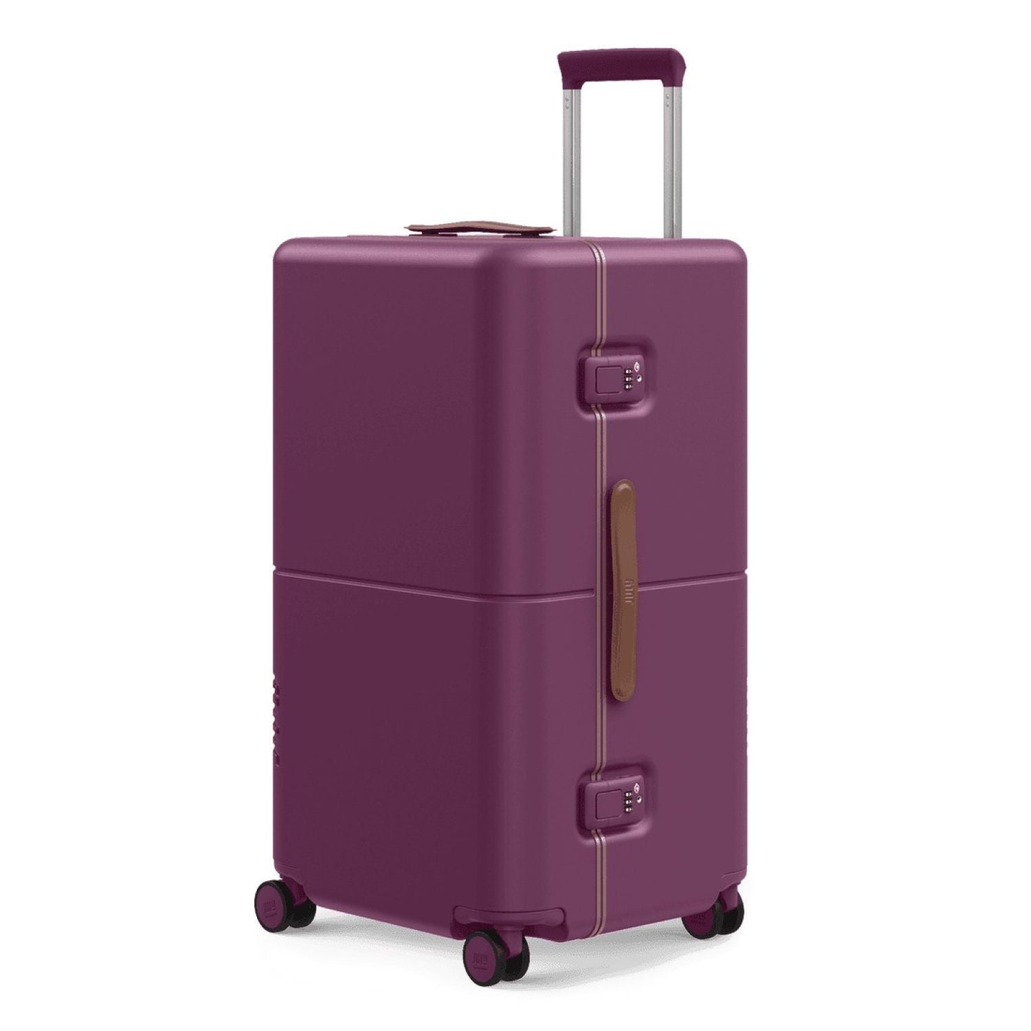 July Checked Trunk Polycarbonate Frame 28" Luggage - Plum