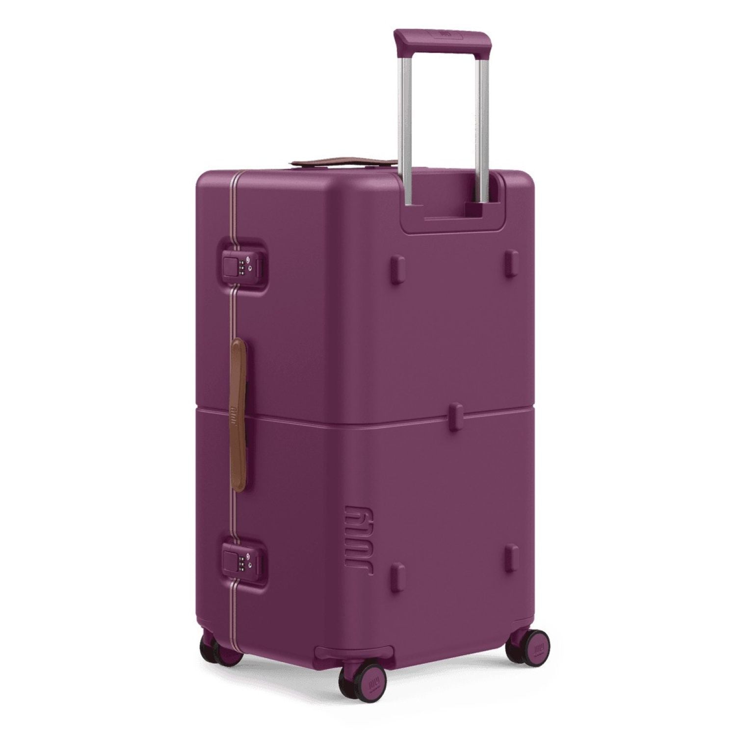 July Checked Trunk Polycarbonate Frame 28" Luggage - Plum