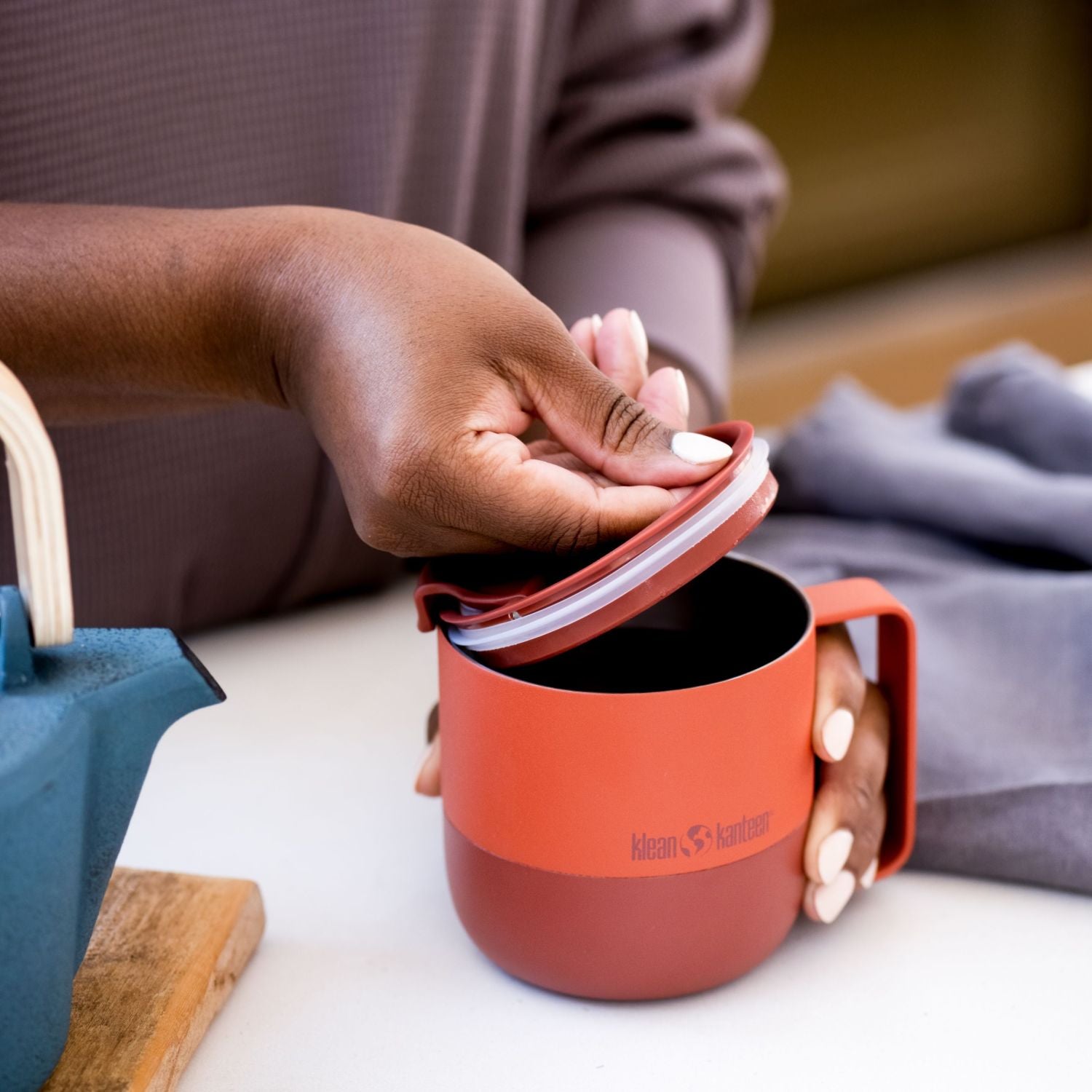 Klean Kanteen Rise 14oz Mug (with Flip Lid) (Autumn Glaze)