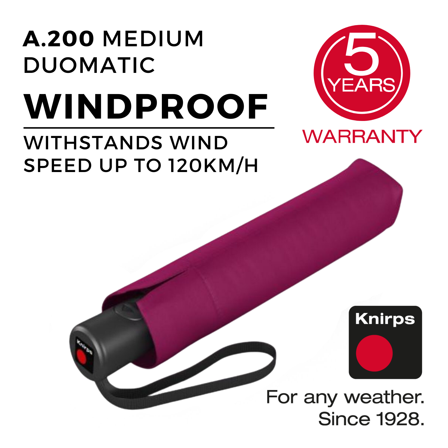Knirps A.200 Medium Duomatic Umbrella V2 - Violet