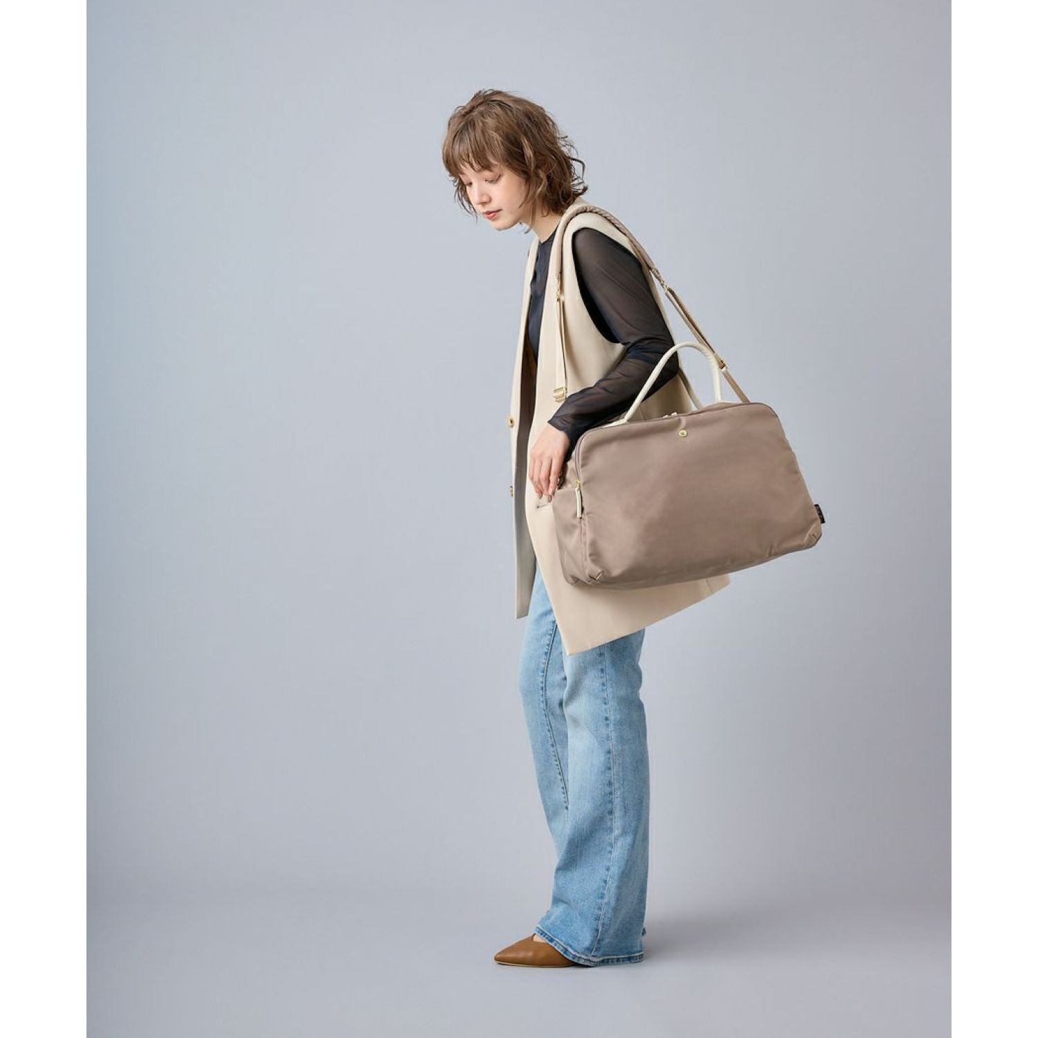 Legato Largo Burden Free 2Way Boston Bag (Light Brown)