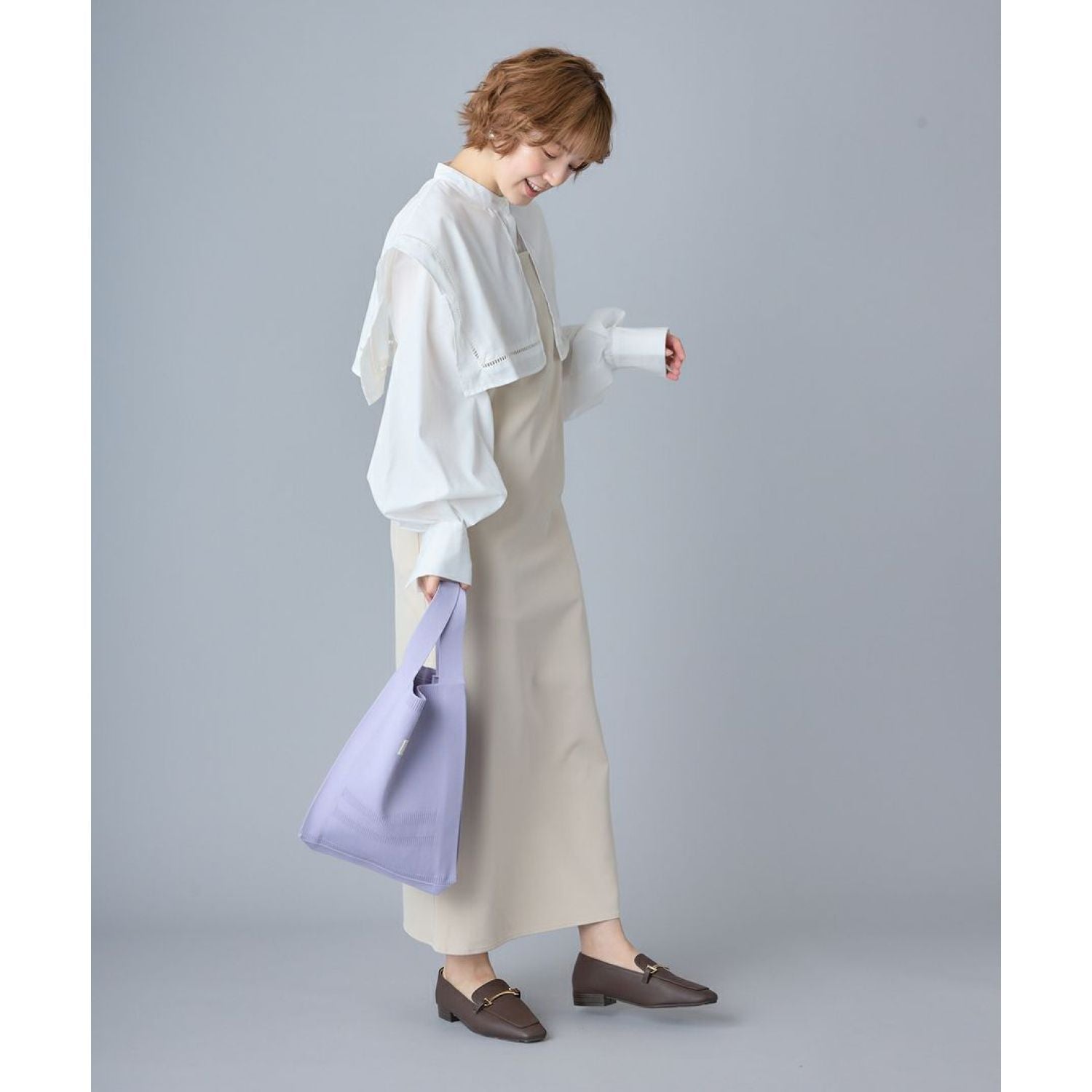 Legato Largo Knit Series Knit Bag M (Grey)