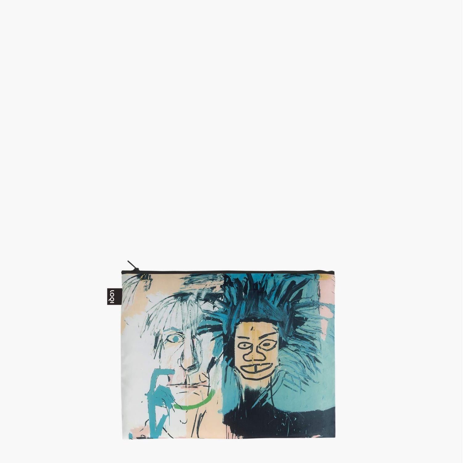 LOQI Museum Zip Pockets Jean Michel Basquiat Skull, Crown, Warhol Recycled