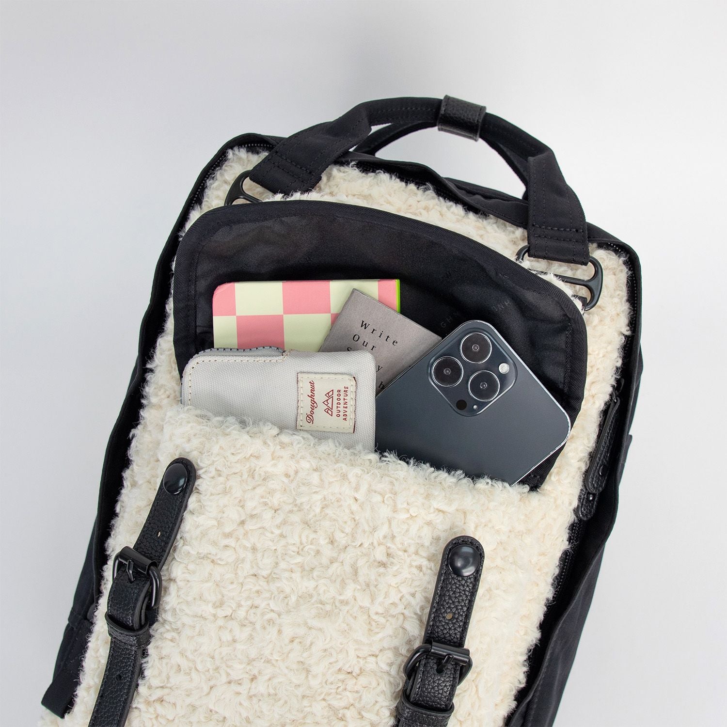 Doughnut Macaroon Fairies & Friends Series Backpack - Black X White