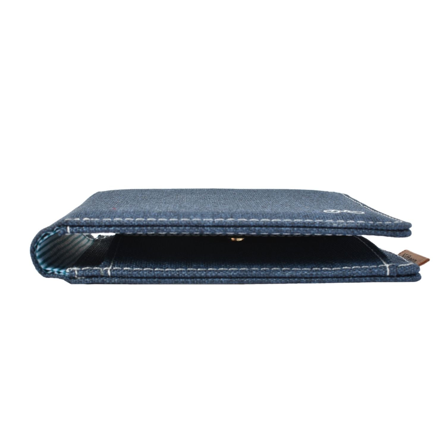 Nifteen London Billfold Wallet With Coin Purse - Navy With Grey Lining
