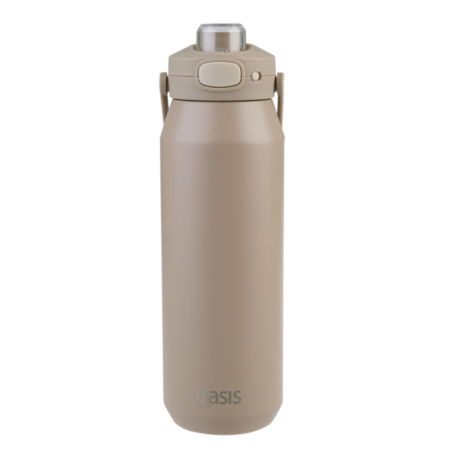 Oasis Ceramic Stainless Steel Triple Wall Capri Quick Release Drink Bottle 1L - Latte