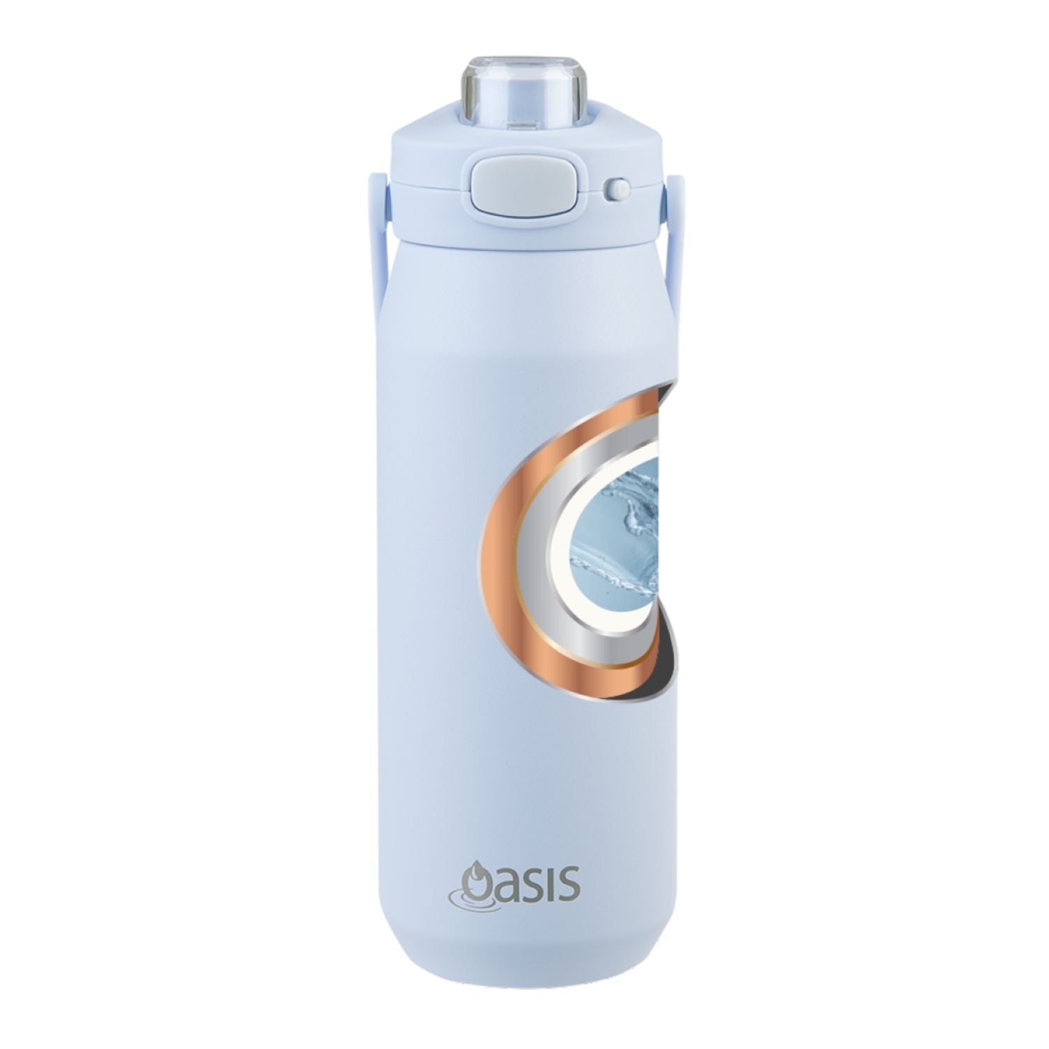 Oasis Ceramic Stainless Steel Triple Wall Capri Quick Release Drink Bottle 750ML - Periwinkle