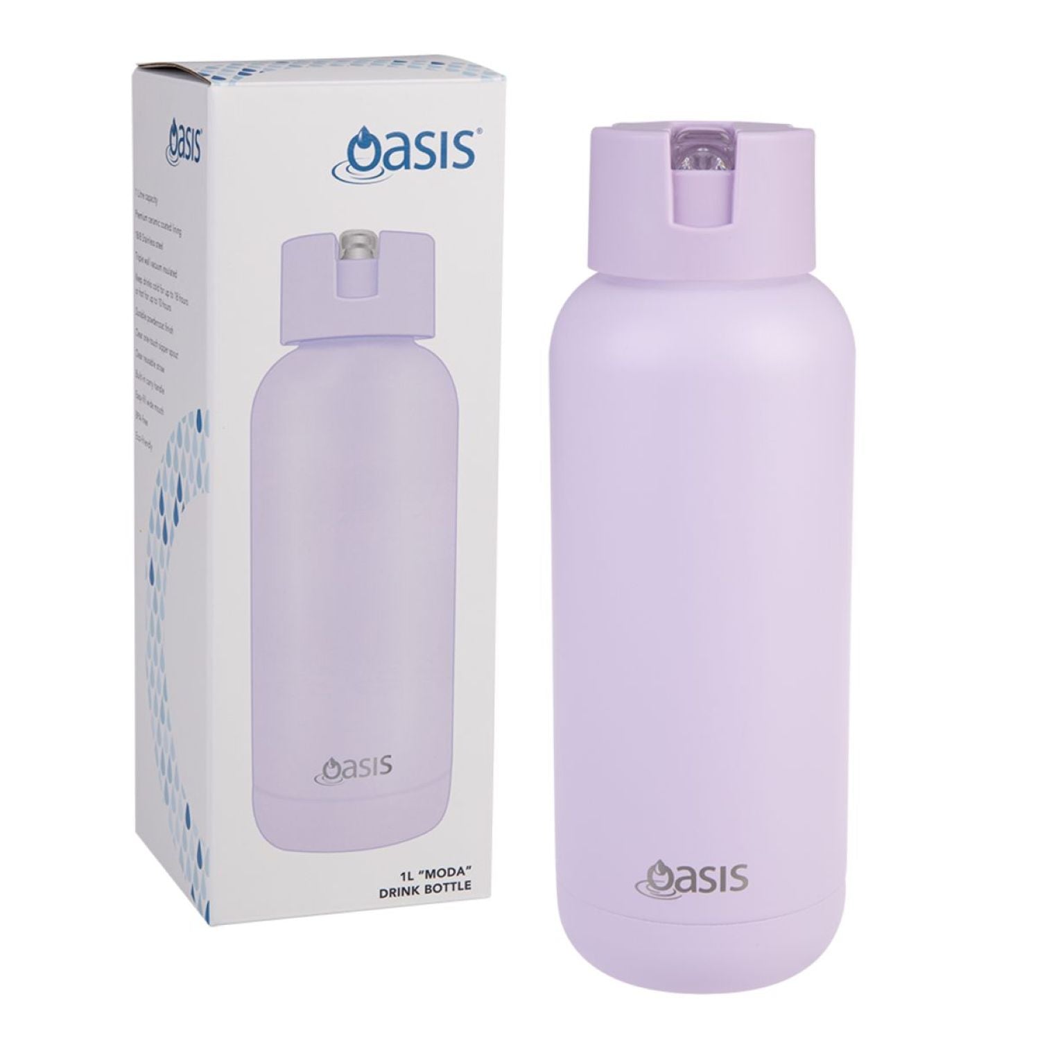 Oasis Stainless Steel Insulated Ceramic Moda Bottle 1L - Orchid