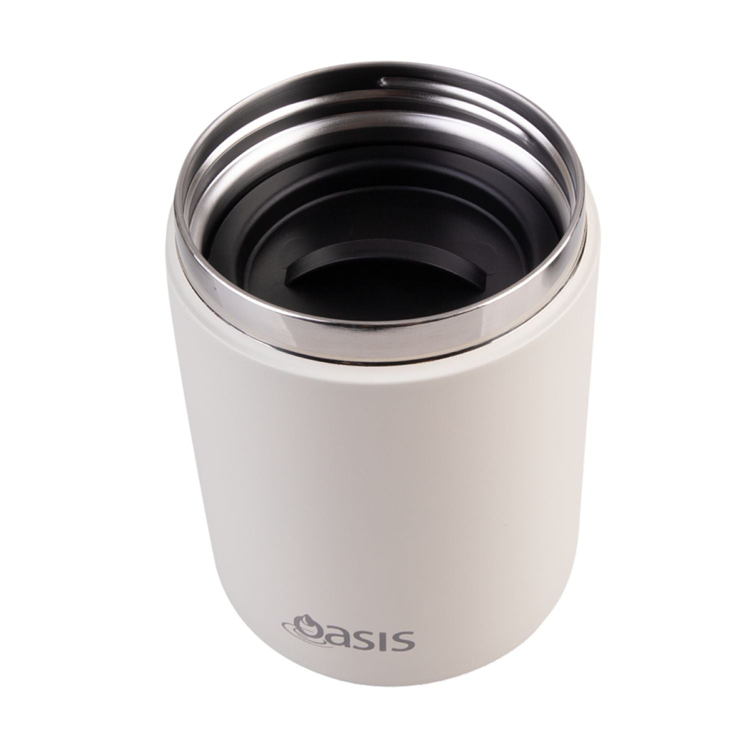 Oasis Stainless Steel Insulated Dual Compartment Food Flask with Handle 480ML - Alabaster