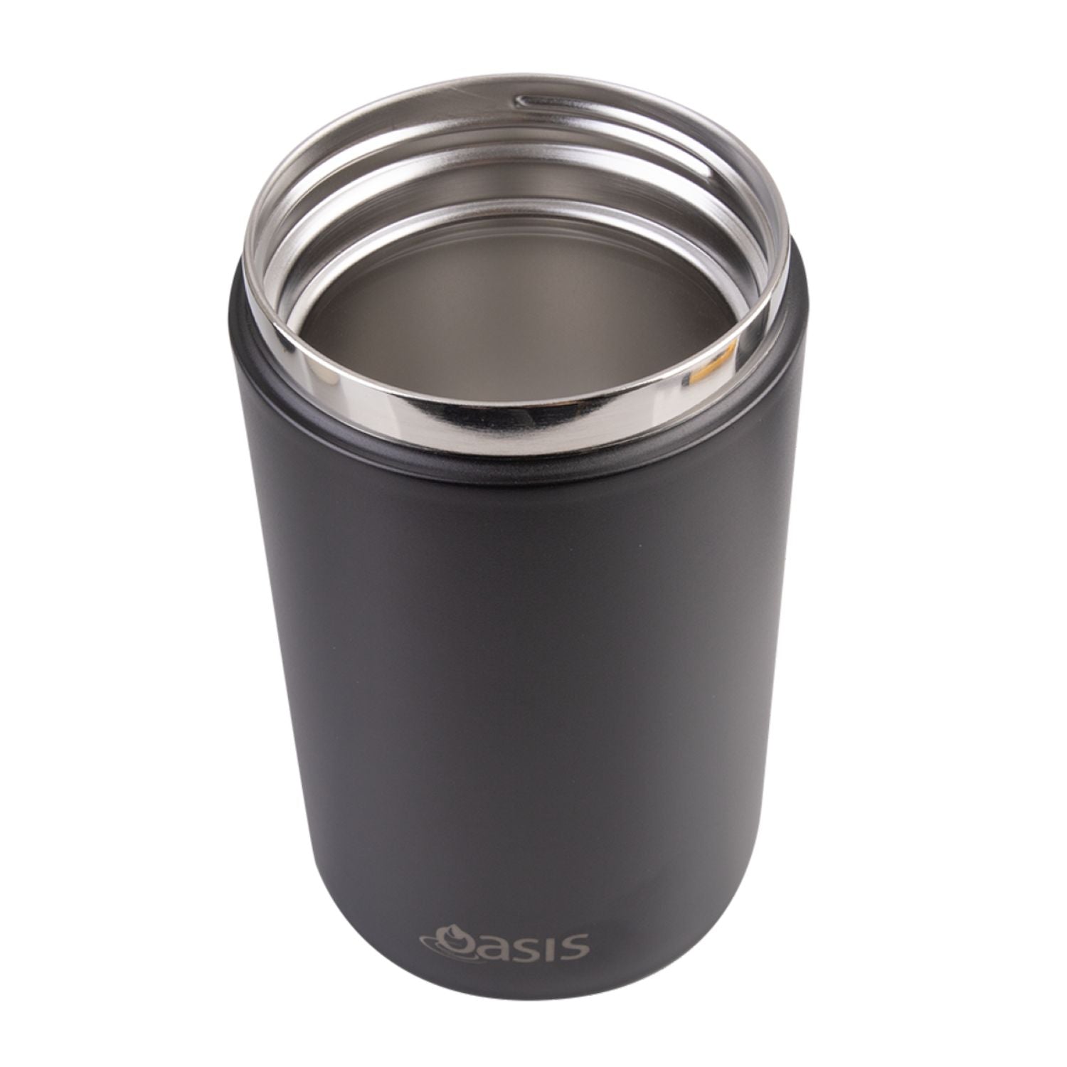 Oasis Stainless Steel Insulated Dual Compartment Food Flask with Handle 700ML - Black