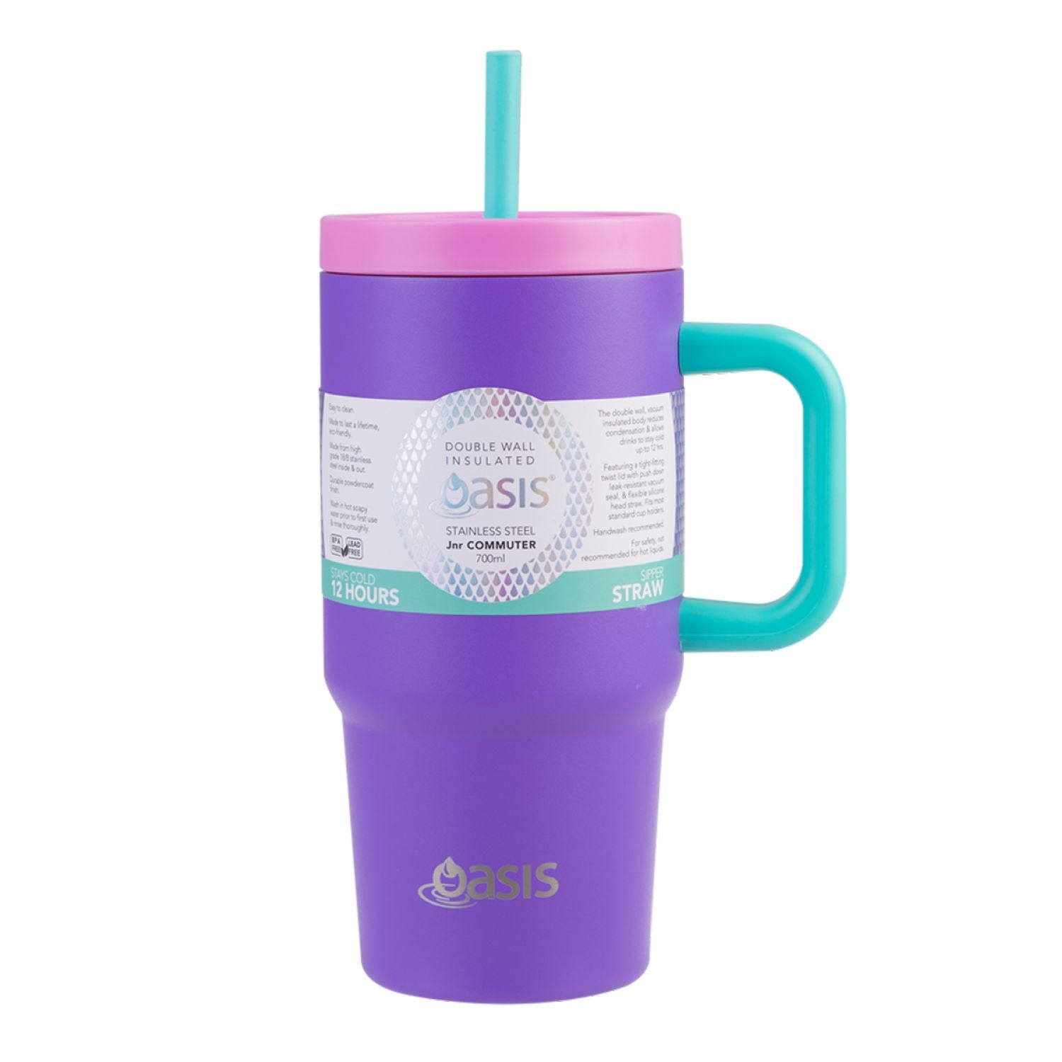 Oasis Stainless Steel Insulated Mini Commuter Travel Tumbler 700ML - Mermaid Purple