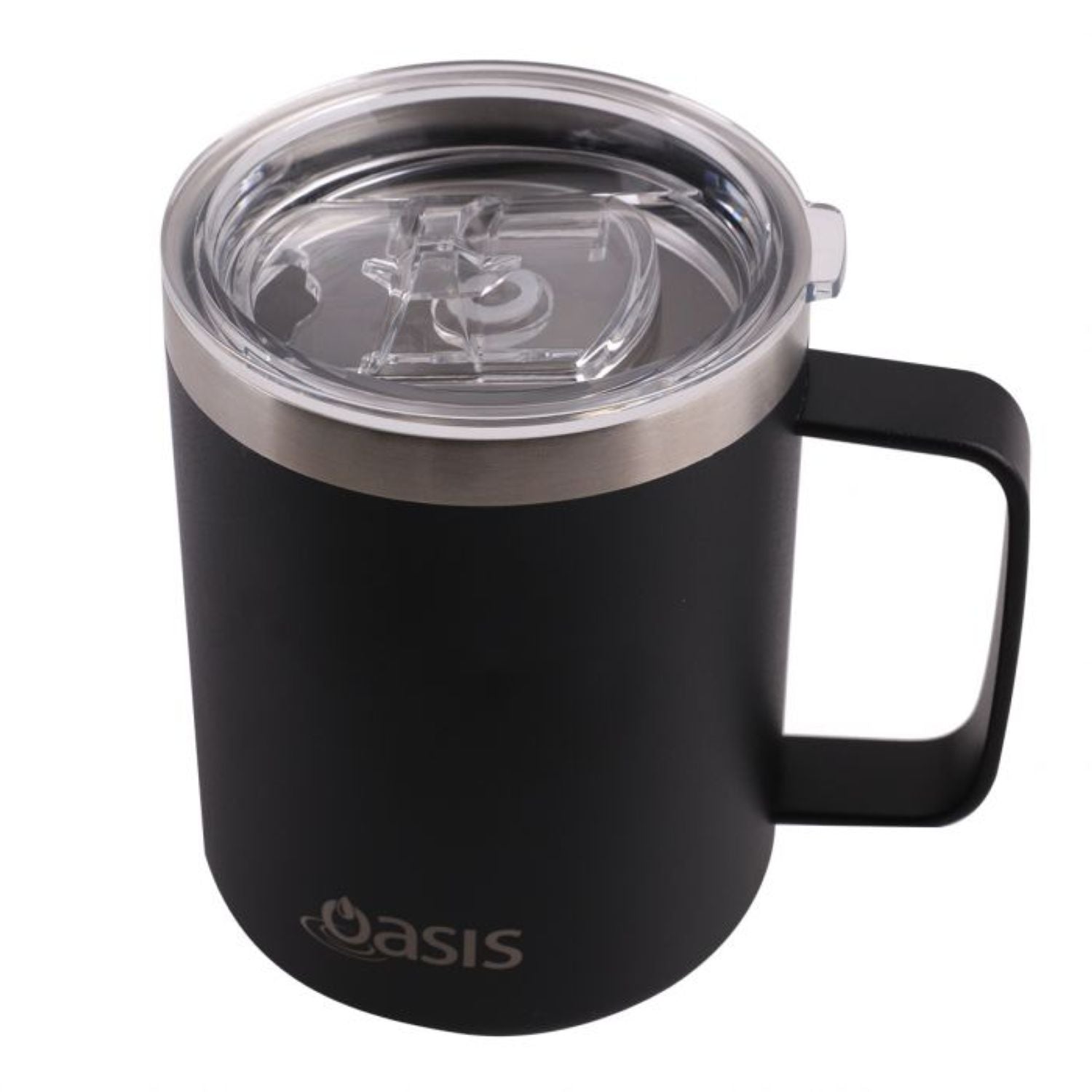 Oasis Stainless Steel Insulated Mug with Lid 400ML - Black