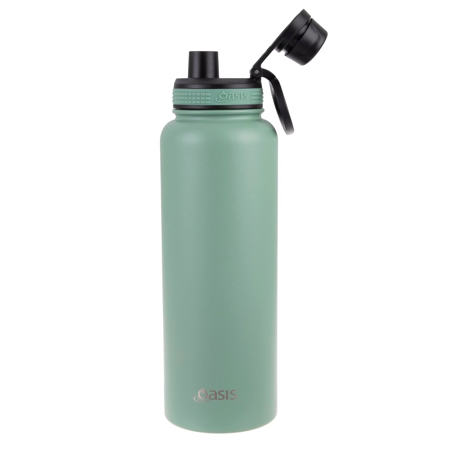 Oasis Stainless Steel Insulated Sports Water Bottle with Screw Cap 1.1L - Sage Green