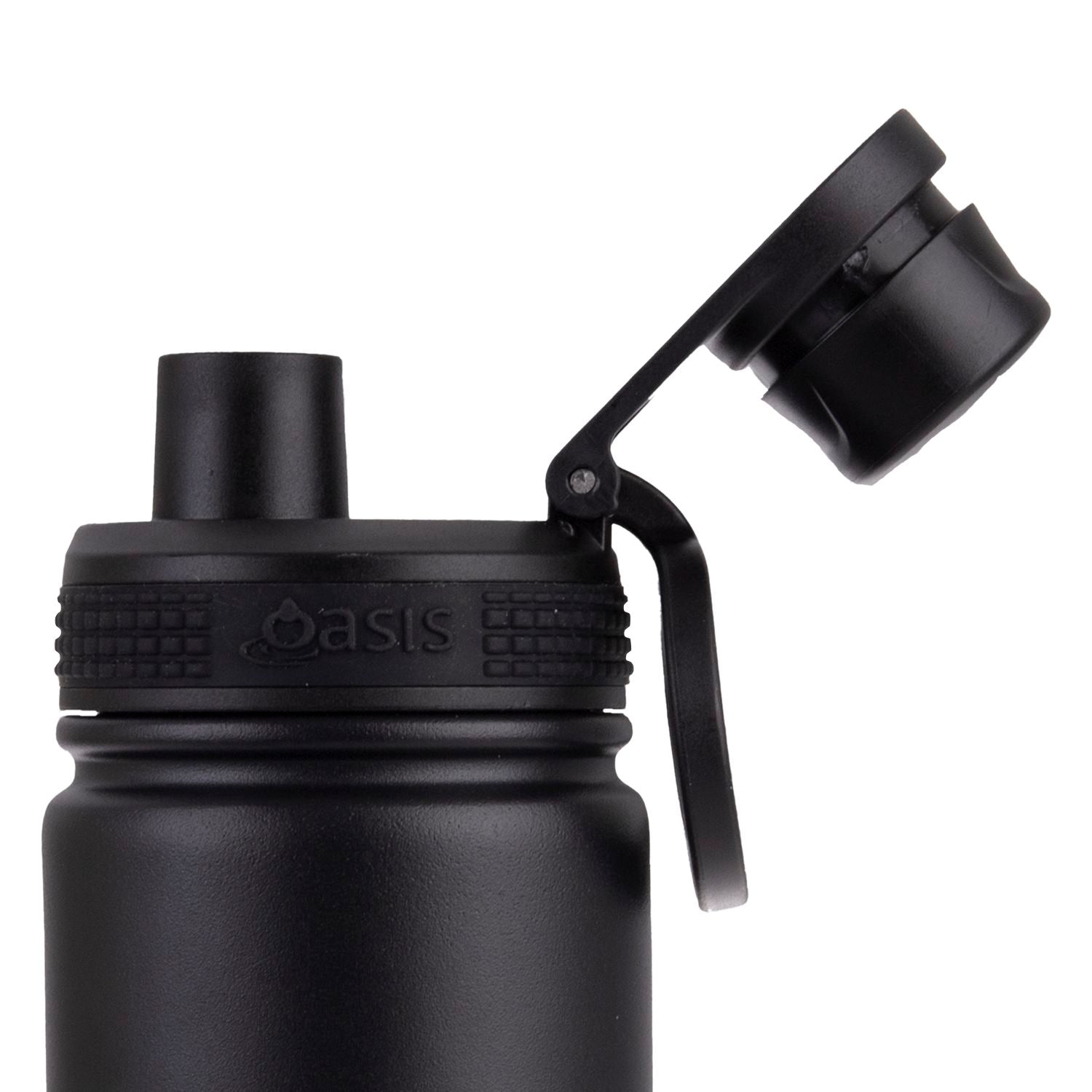 Oasis Stainless Steel Insulated Sports Water Bottle with Screw Cap 550ML - Black