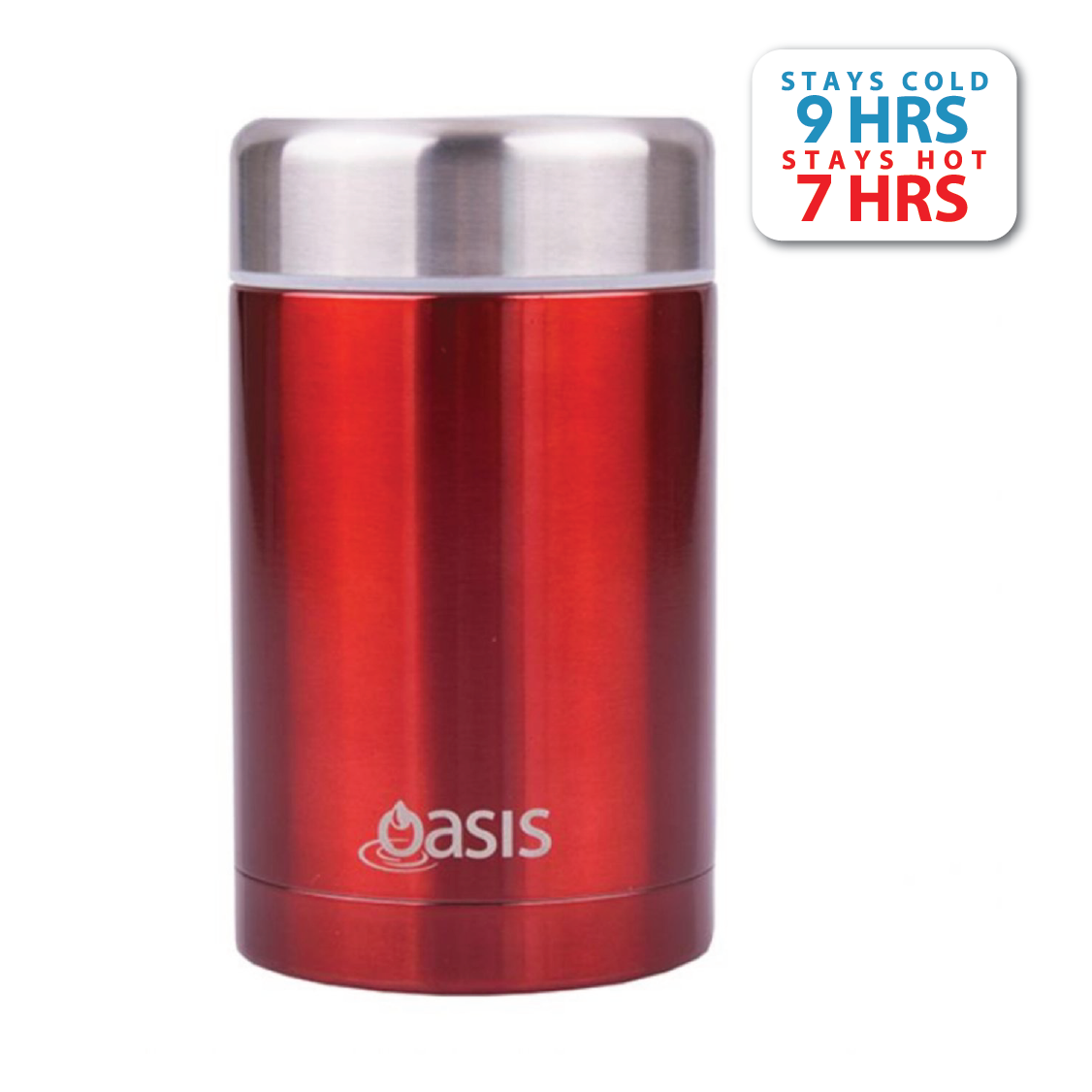Oasis Stainless Steel Insulated Food Flask 450ML - Red