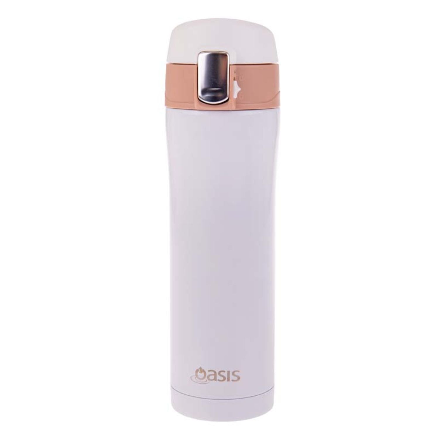 Oasis Stainless Steel Flip-Top Vacuum Flask Insulated Water Bottle 450ML - White