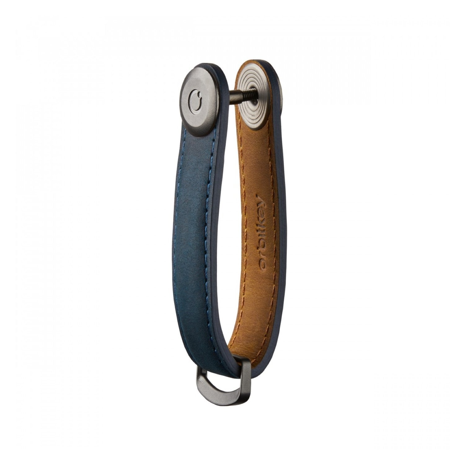 Orbitkey Crazy Horse Leather Key Organiser (Marine Blue/Blue)