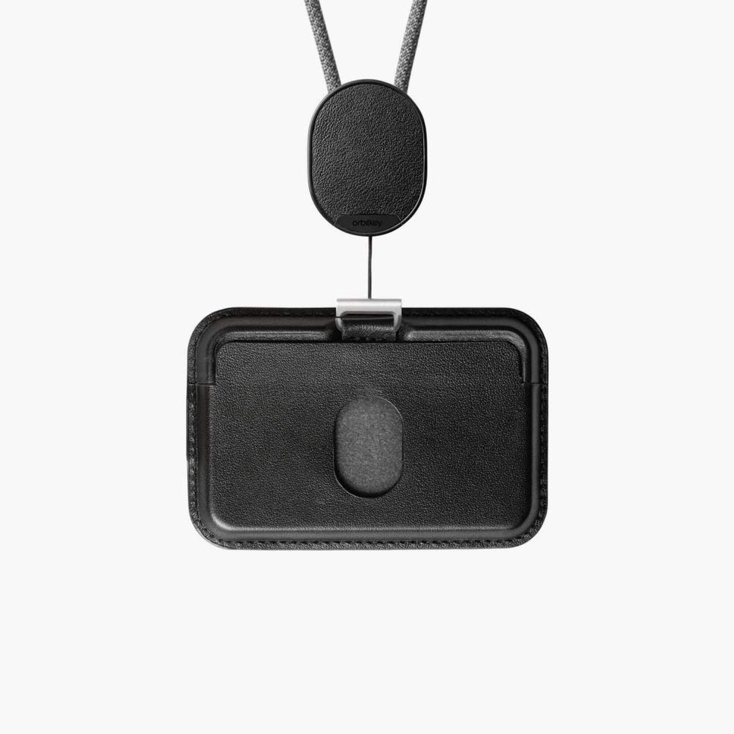 Orbitkey Leather ID Card Holder Pro With Lanyard (Black)