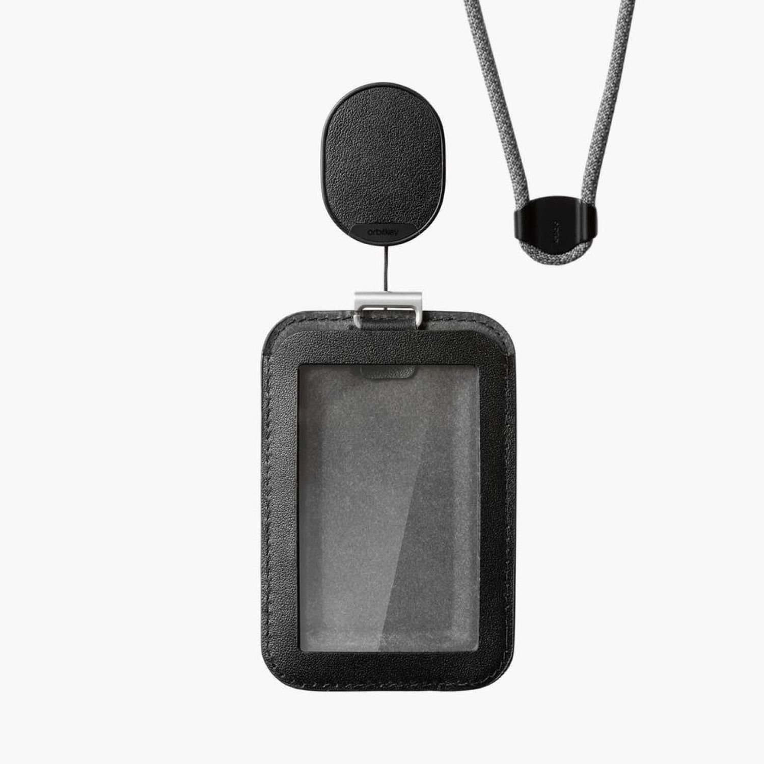 Orbitkey Leather ID Card Holder Pro With Lanyard (Black)