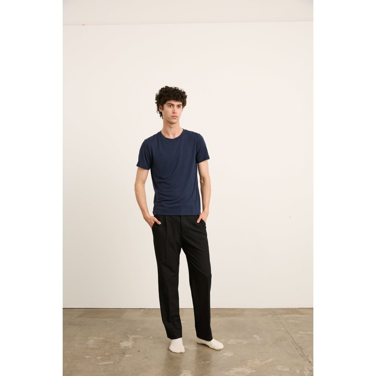 Paire Merino Wool-Blend T-Shirt Unisex (Navy) - M